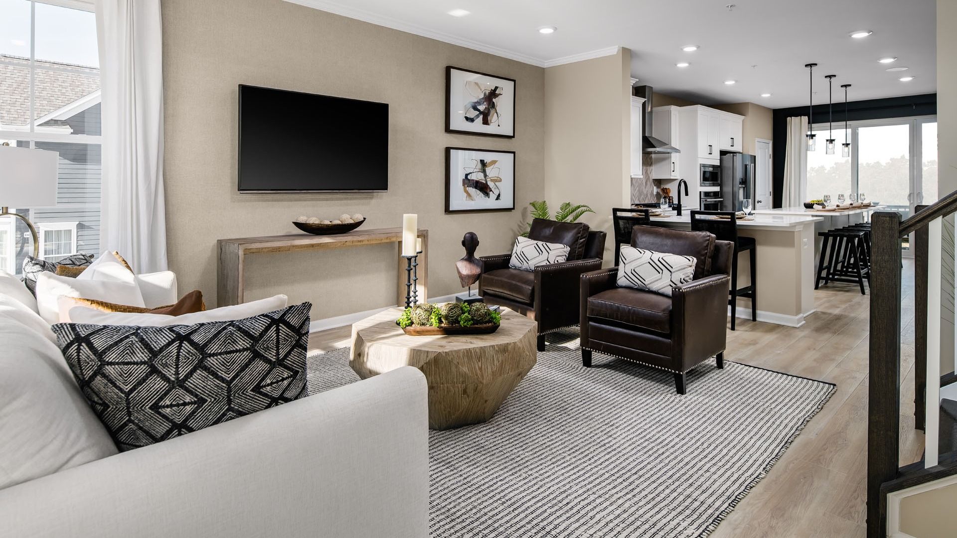 Pratt Townhome Kitchen and Living Room at Greenleigh