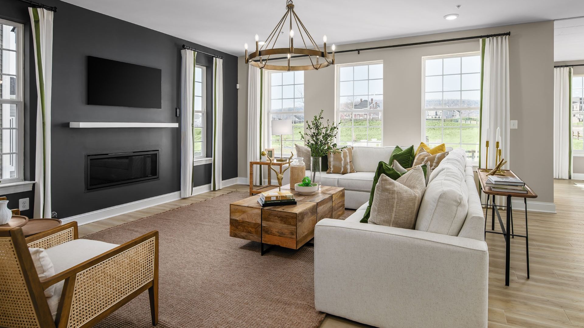 Emory II Living Room with Fireplace