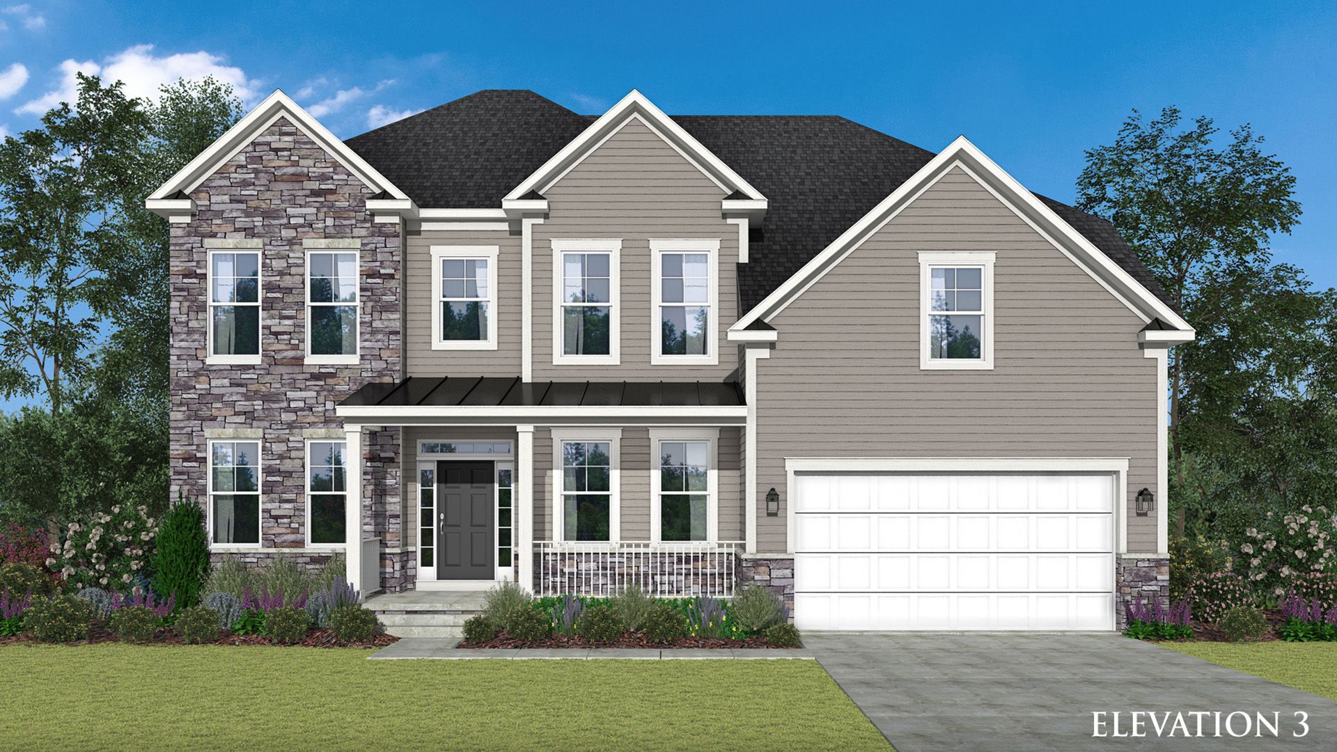 Albemarle Elevation 3 with Partial Stone - Sideload Not Offered