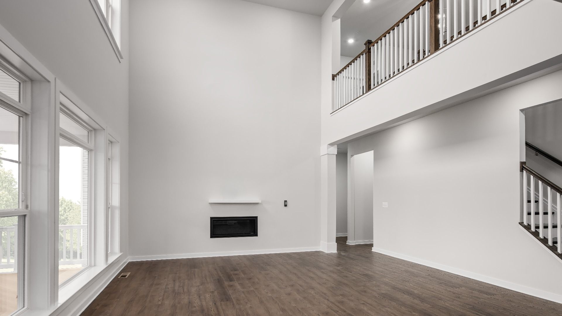 A Stunning 2-Story Family Room in the Creighton at South Lake