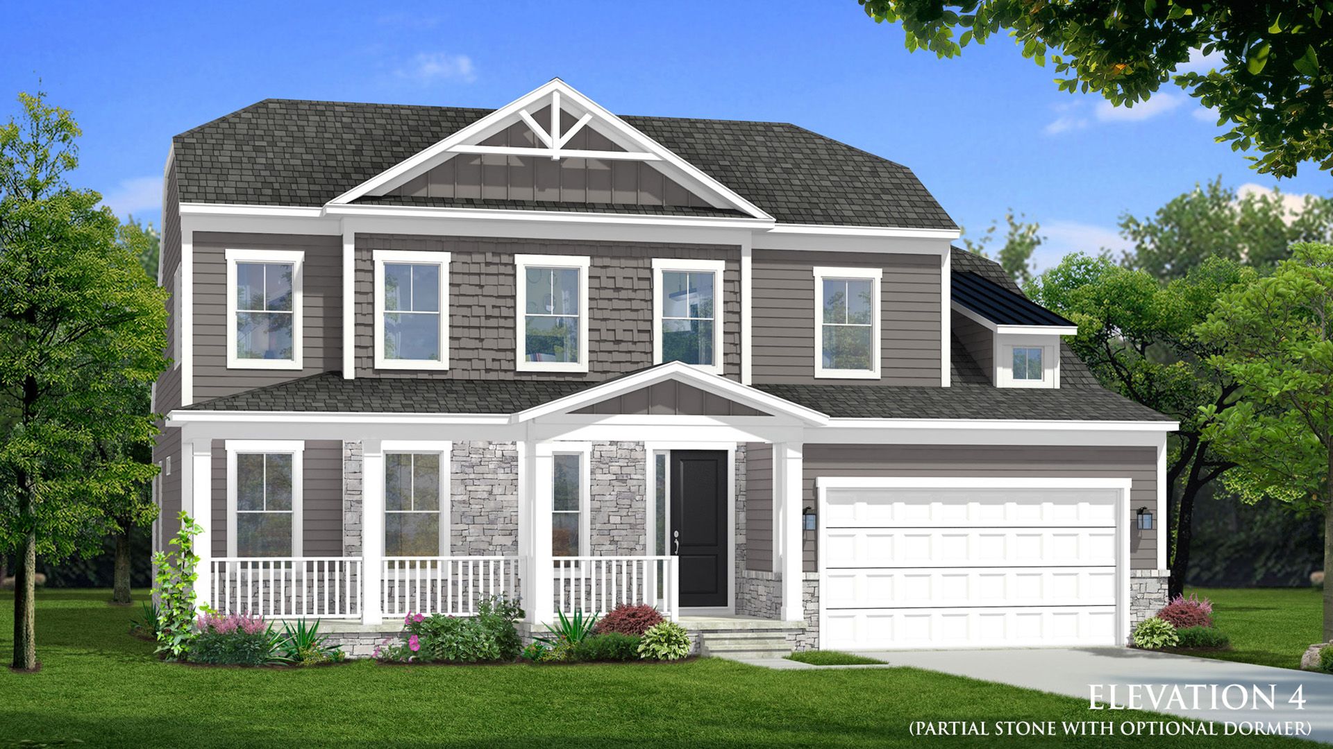 Barbados Elevation 4 with Partial Stone at South Lake in Bowie, MD