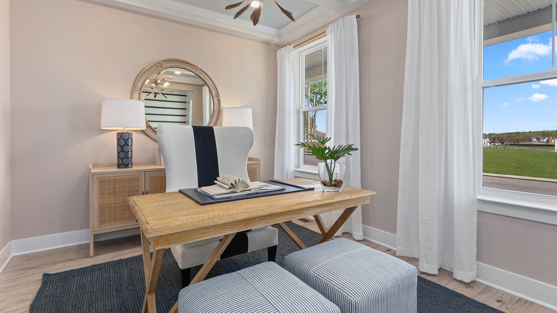 Private Study or Home Office with Large Windows in the Barbados at South Lake