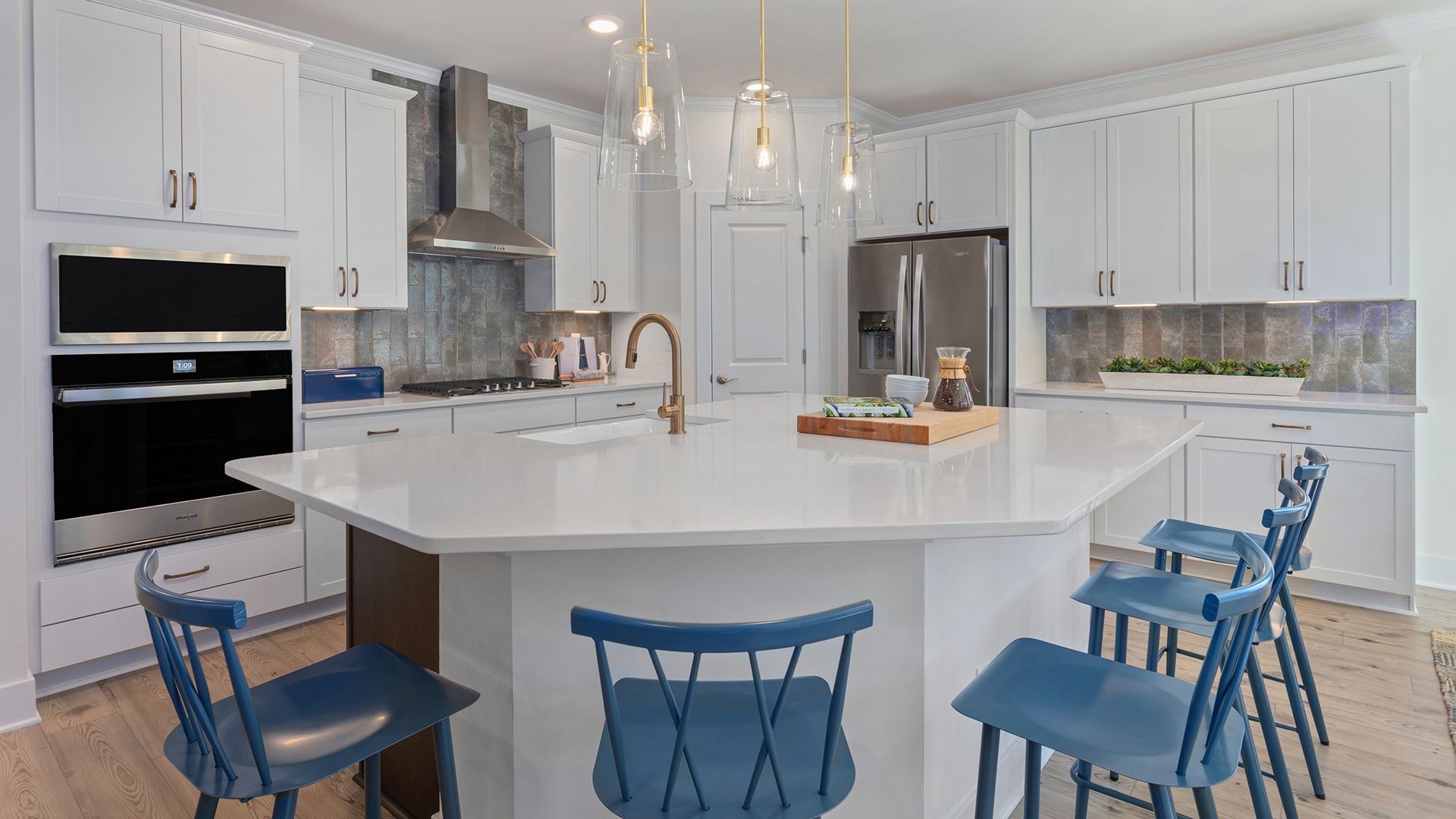 Spacious Kitchen with Large Island and Walk-In Pantry in the Barbados at South Lake