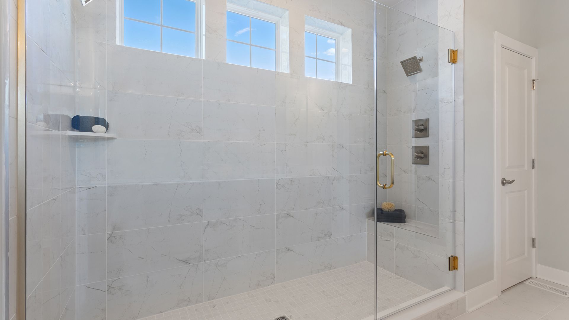 Enjoy an Oversized Walk-In Shower in the Barbados Single Family Home at South Lake