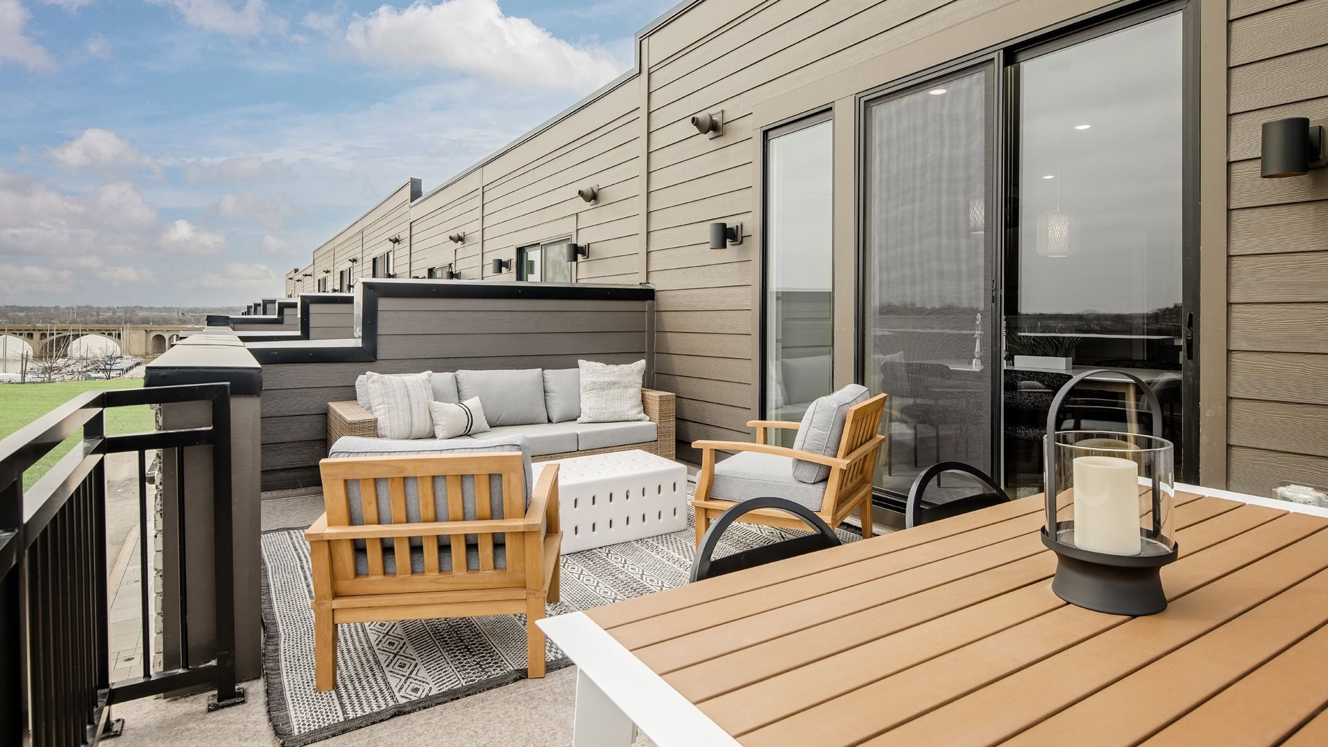Rooftop Terrace in Townhome at Locke Landing Overlooking Patapsco River and Hanover Bridge