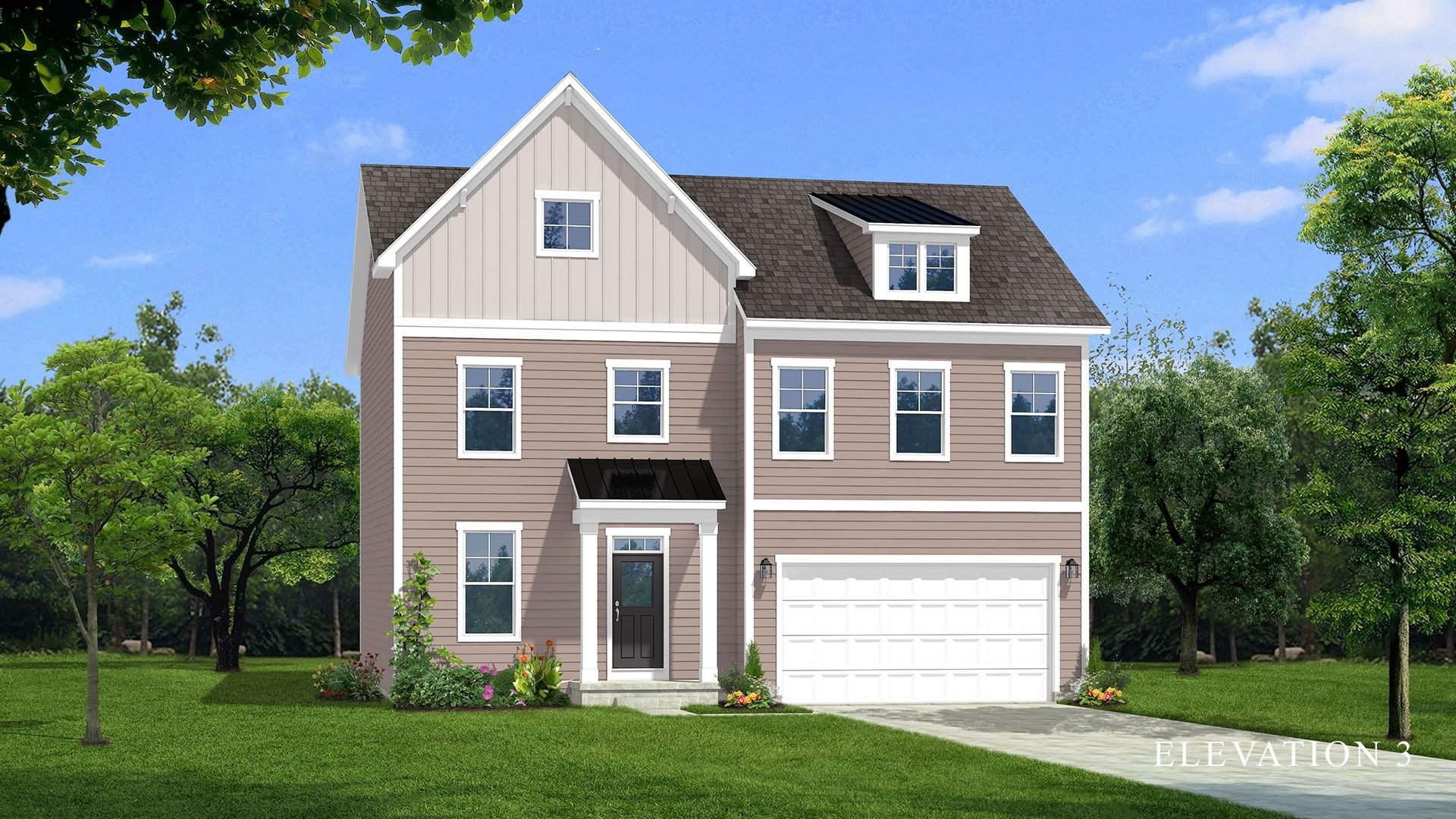 DRB Homes at Huntfield Bridgeport II Home Plan Elevation 3