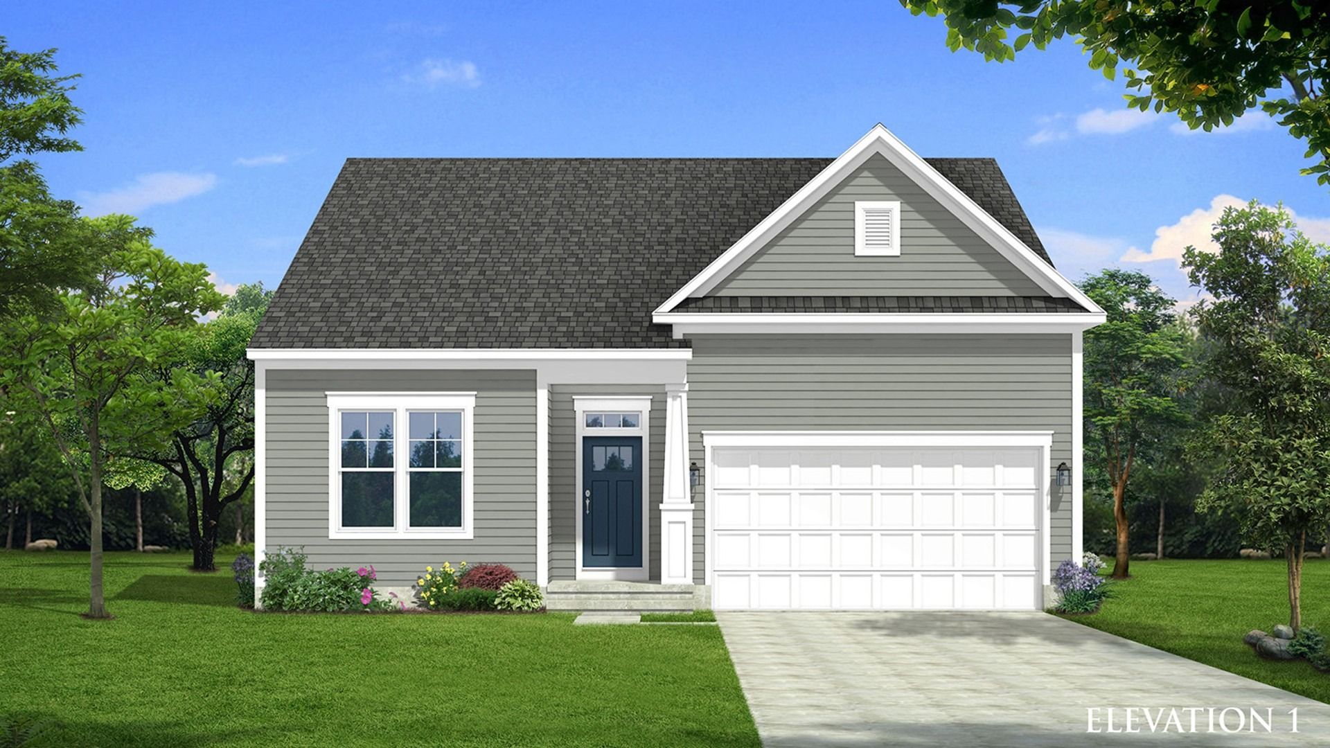 Front Elevation of Cedar II Single Family Home by DRB Homes, with Stunning Exterior Design and Modern Architectural Details.