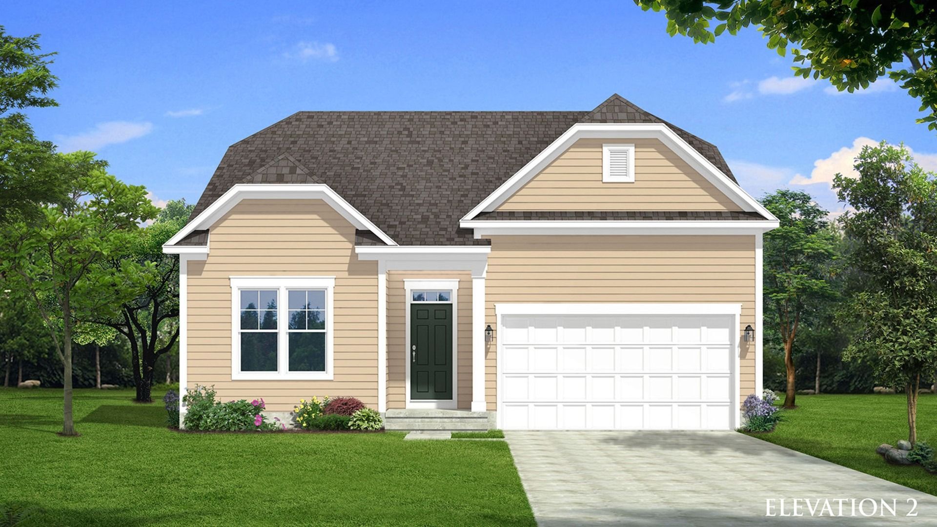 Front Elevation of Cedar II Single Family Home by DRB Homes, with Stunning Exterior Design and Modern Architectural Details.