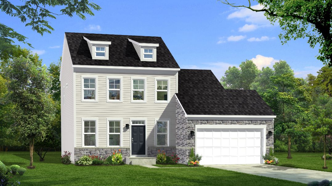 Elevation 2 of the Cypress II Single Family Home by DRB Homes at Huntfield.