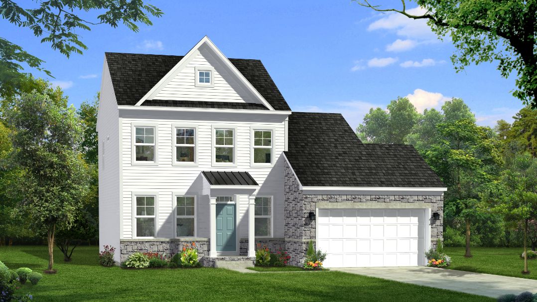 Elevation 4 of the Cypress II Single Family Home by DRB Homes at Huntfield.