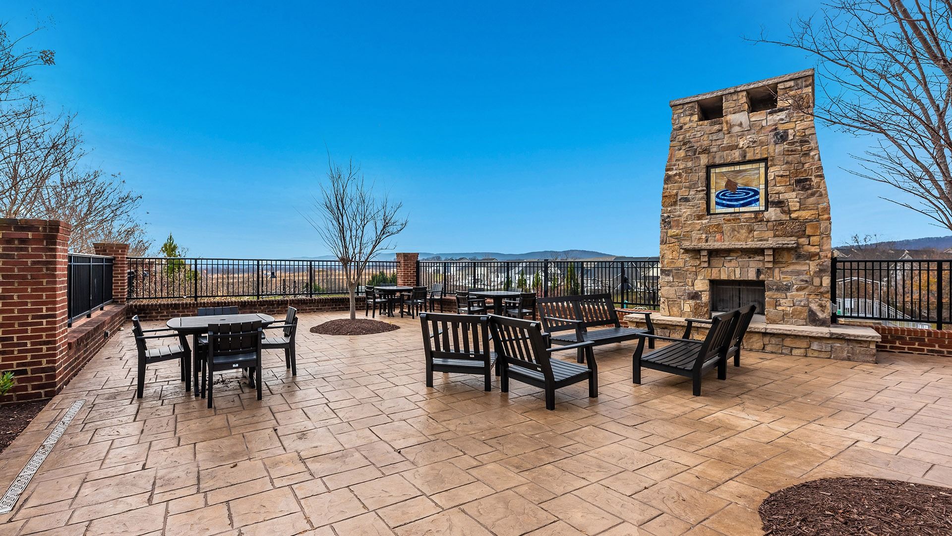 Outdoor Fireplace Lounge in Brunswick Crossing Community