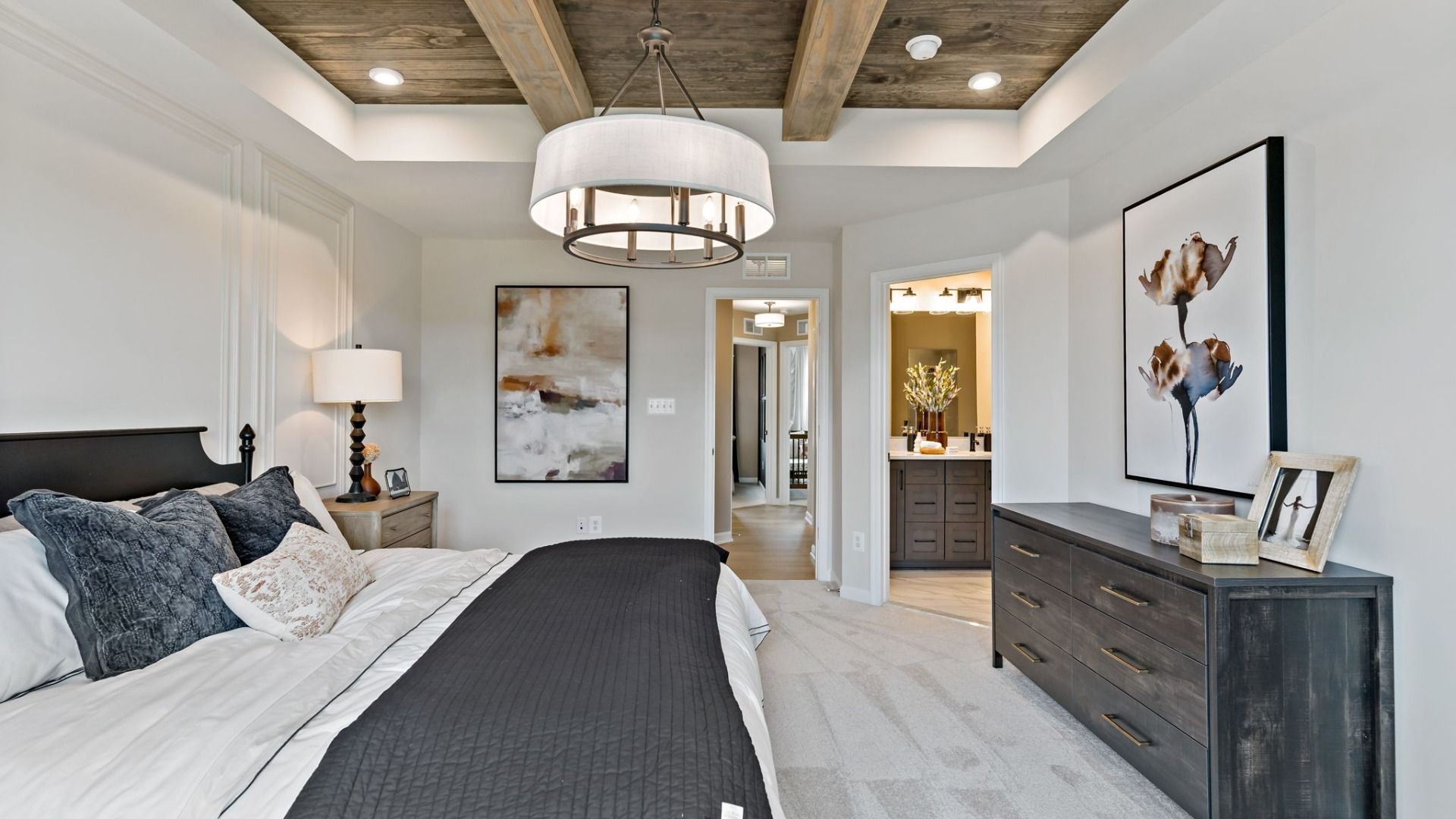 Owner's suite in York II South Brook Townhome by DRB Homes with a spacious layout and luxurious finishes in Inwood, WV.