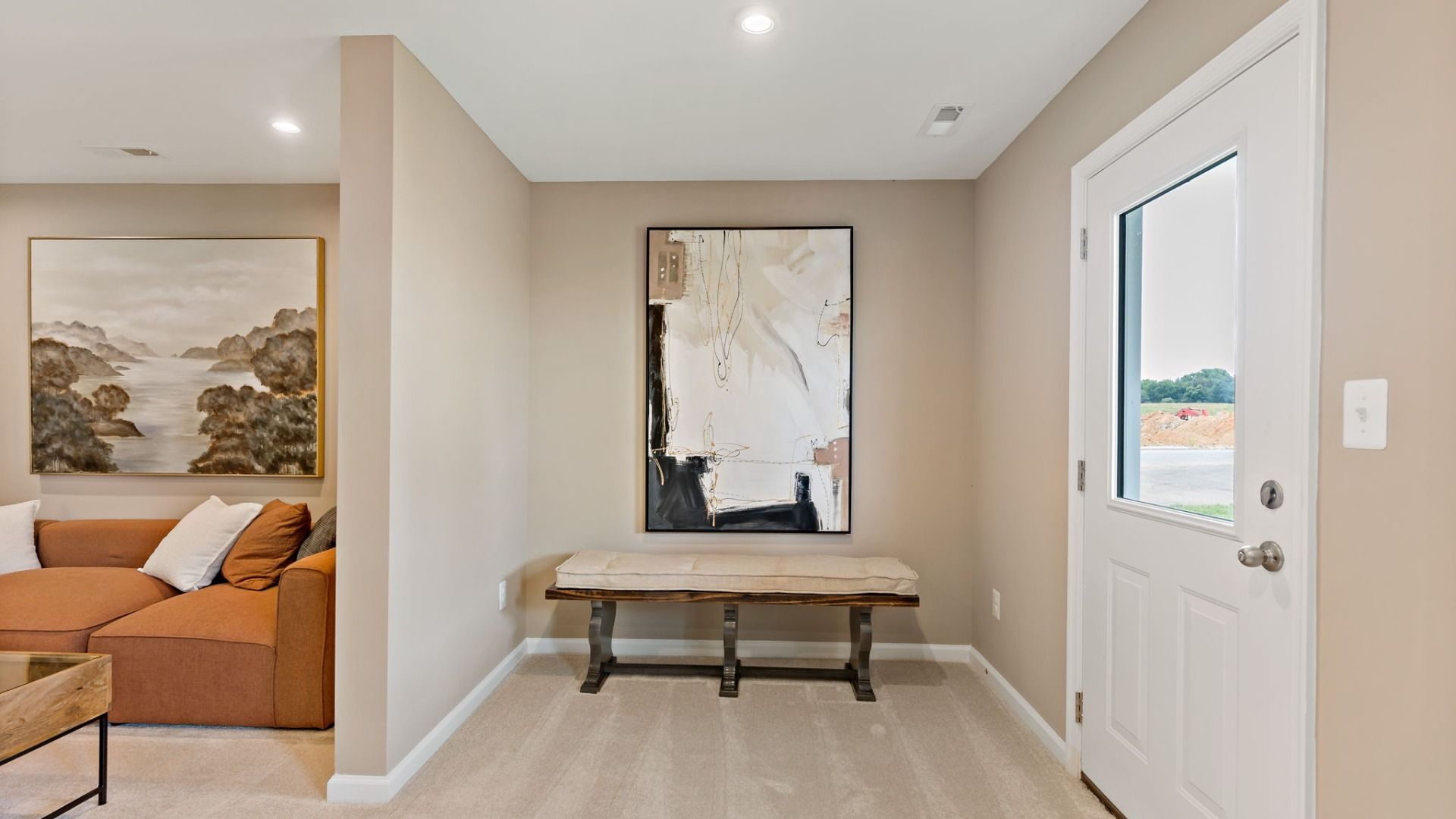 Entrance York II at King’s Crossing, Townhomes. Charles Town, WV. Foyer with modern finishes and stylish design elements.
