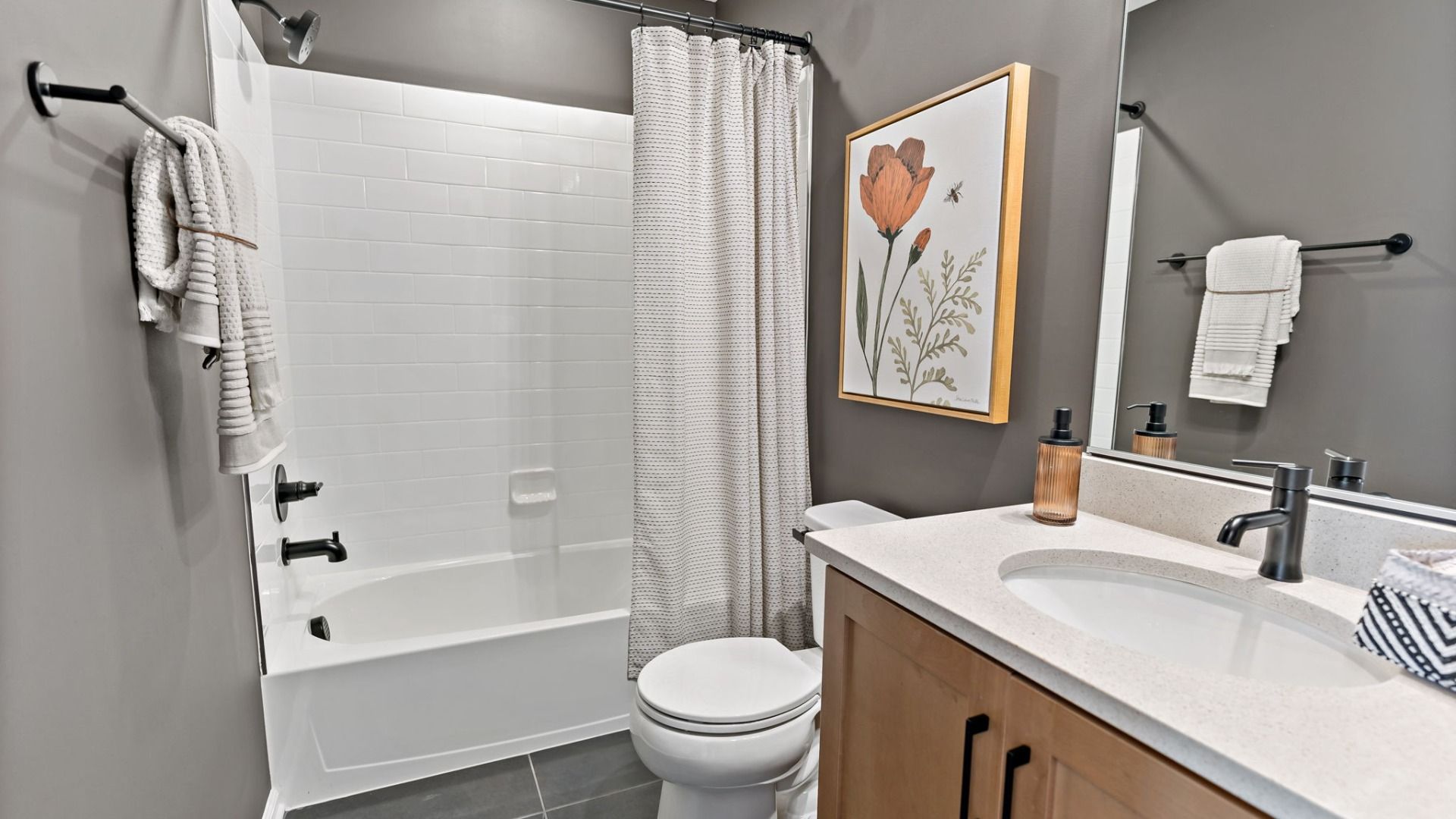 Bathroom York II at King’s Crossing townhomes. Charles Town, WV. Contemporary design with modern fixtures and spacious.