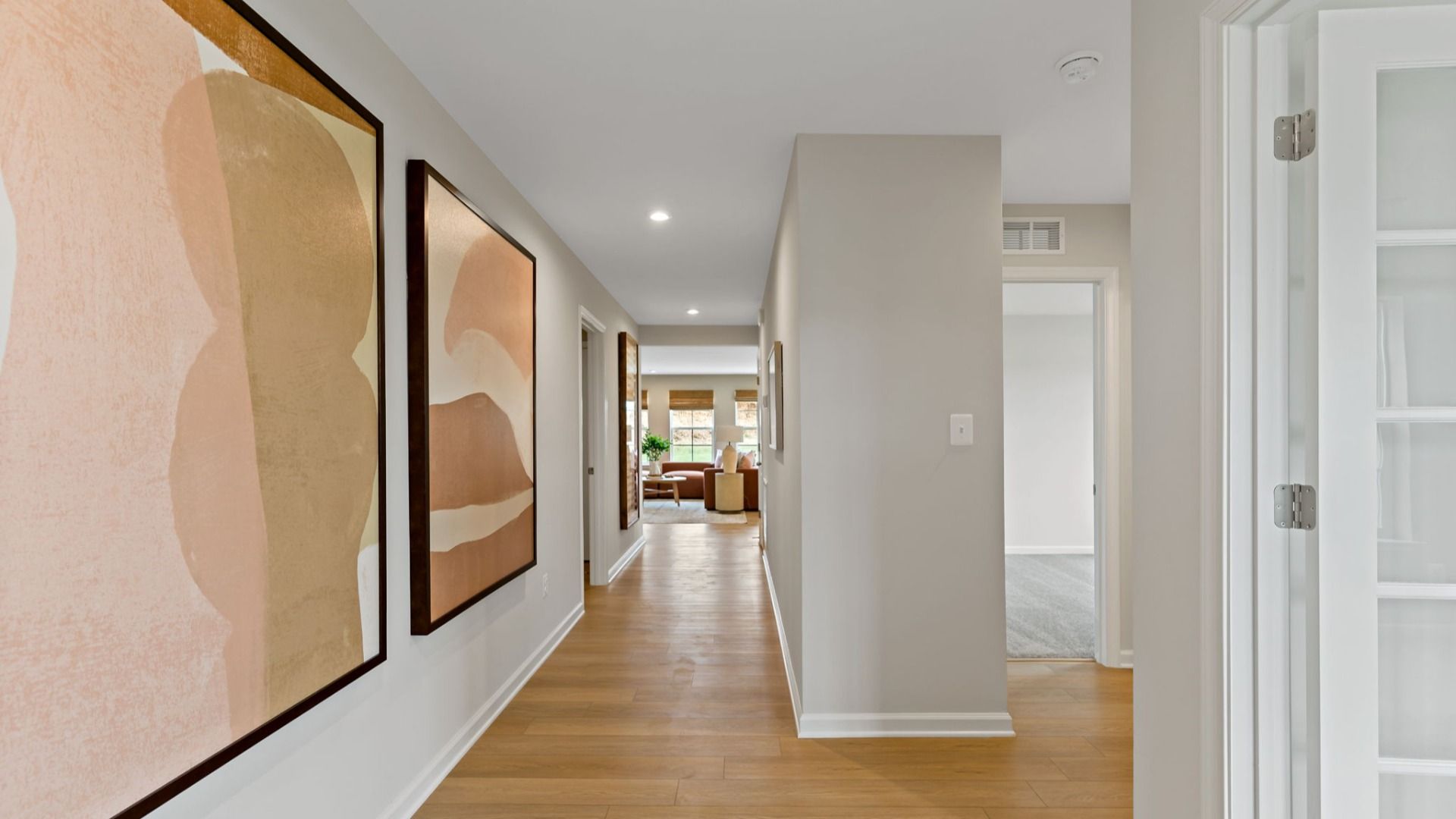Beautiful hallway at South Brook Single-Level Homes in Inwood, WV. Elegant design, ample space, and a flow for modern living.
