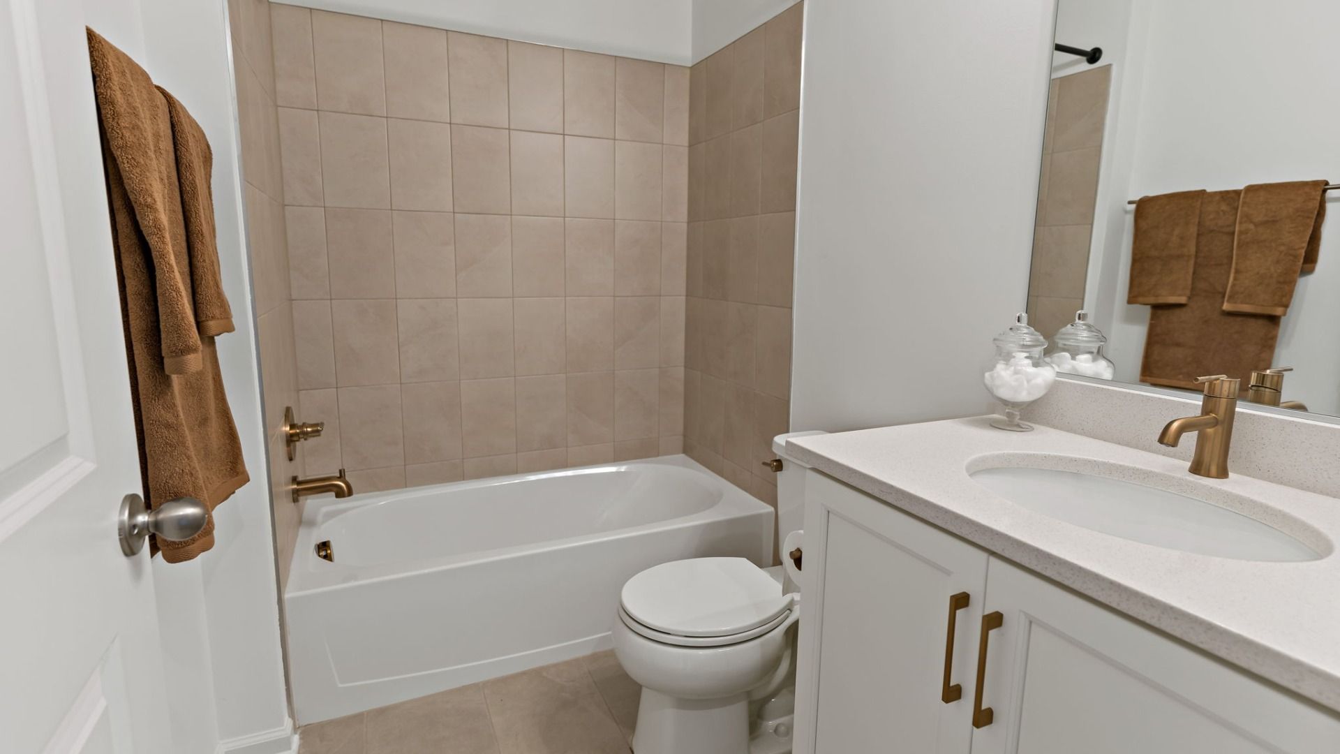 Stylish bathroom in a South Brook home, Inwood, WV, featuring modern fixtures and a serene atmosphere for relaxation.