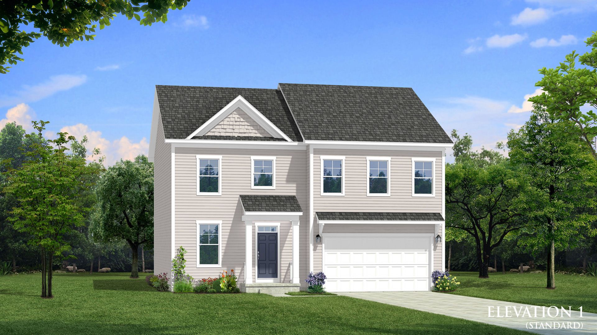 DRB Homes at Huntfield Bridgeport II Home Plan Elevation 1