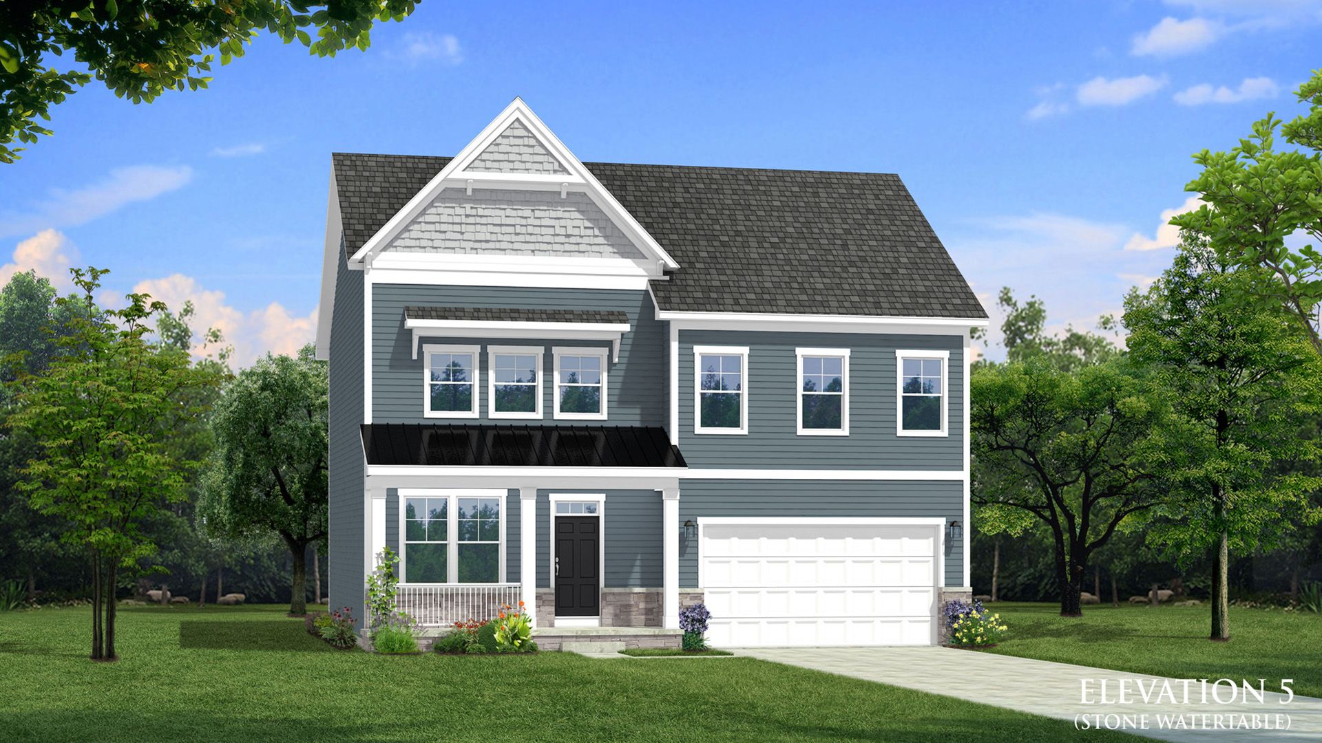 DRB Homes at Huntfield Bridgeport II Home Plan Elevation 5