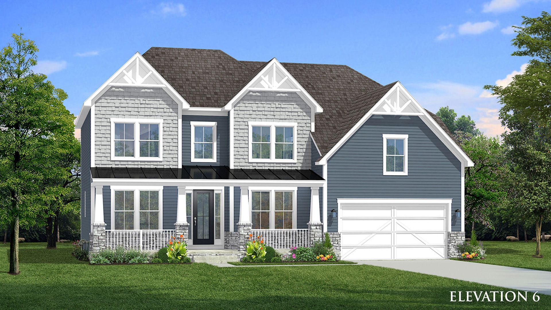 Elevation 6 of the Castlerock II Single Family Home by DRB Homes at Huntfield