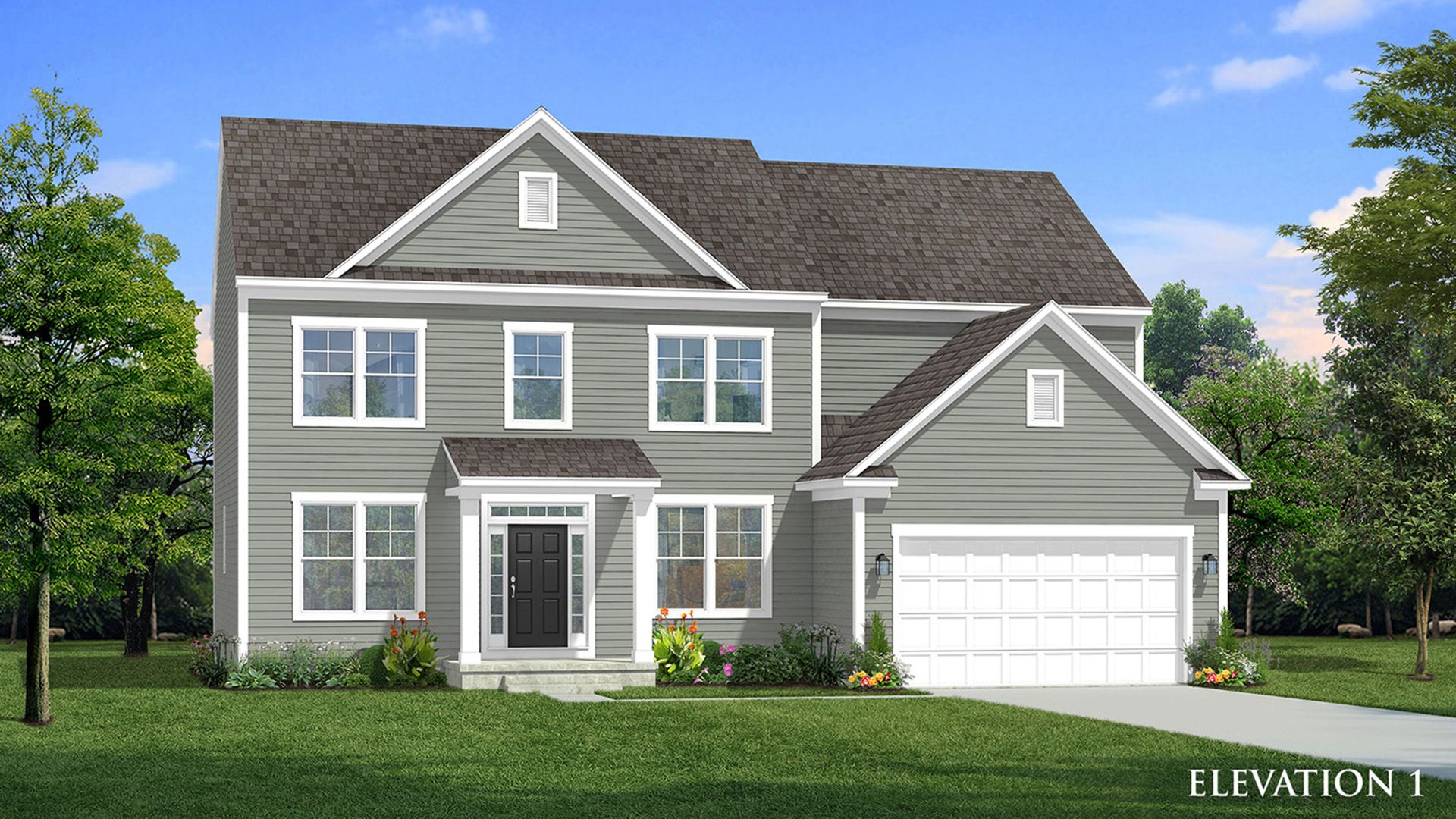 Elevation 1 of the Castlerock II Single Family Home by DRB Homes at Huntfield