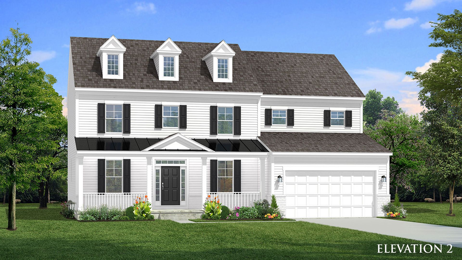 Elevation 2 of the Castlerock II Single Family Home by DRB Homes at Huntfield