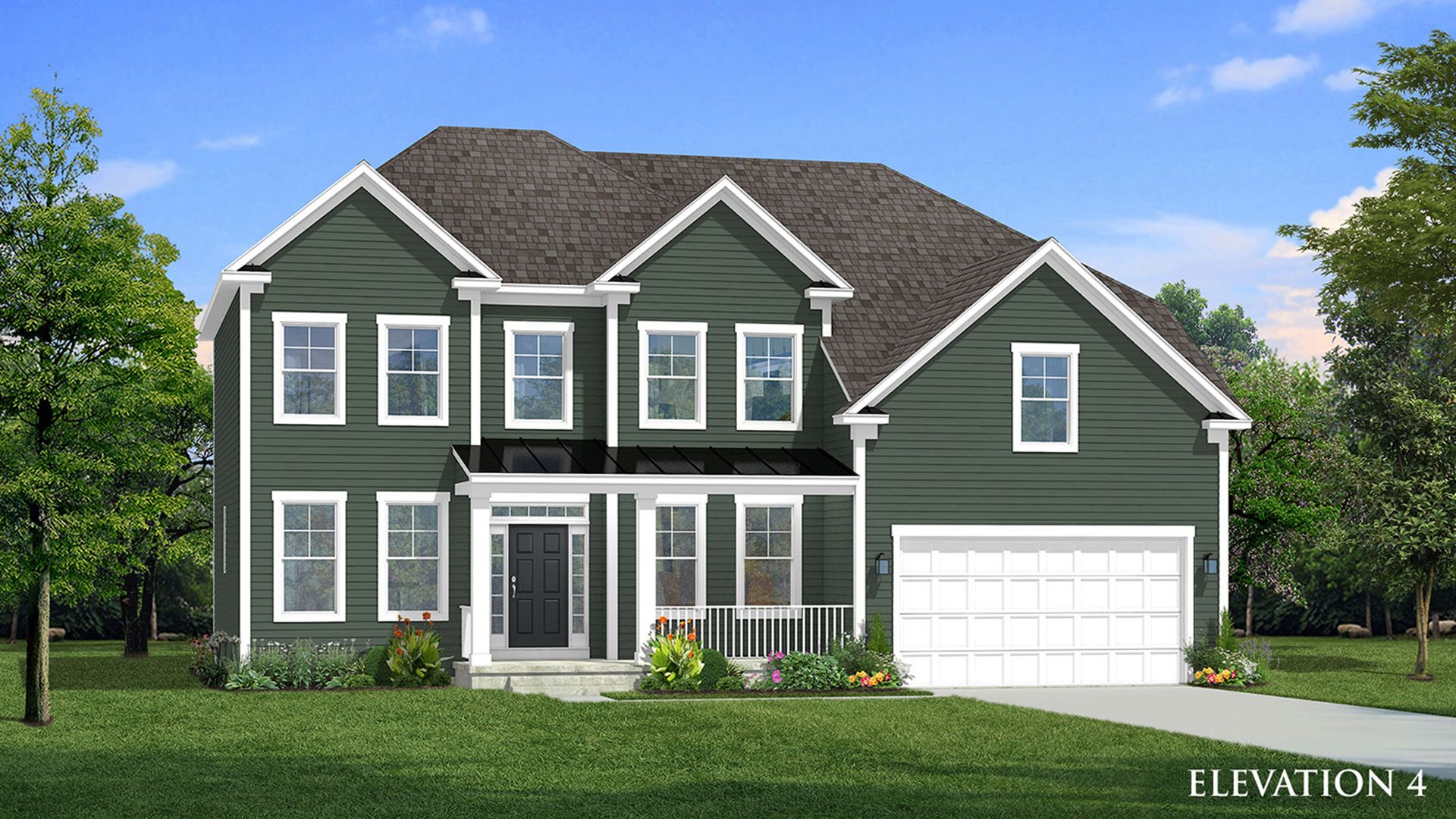 Elevation 4 of the Castlerock II Single Family Home by DRB Homes at Huntfield