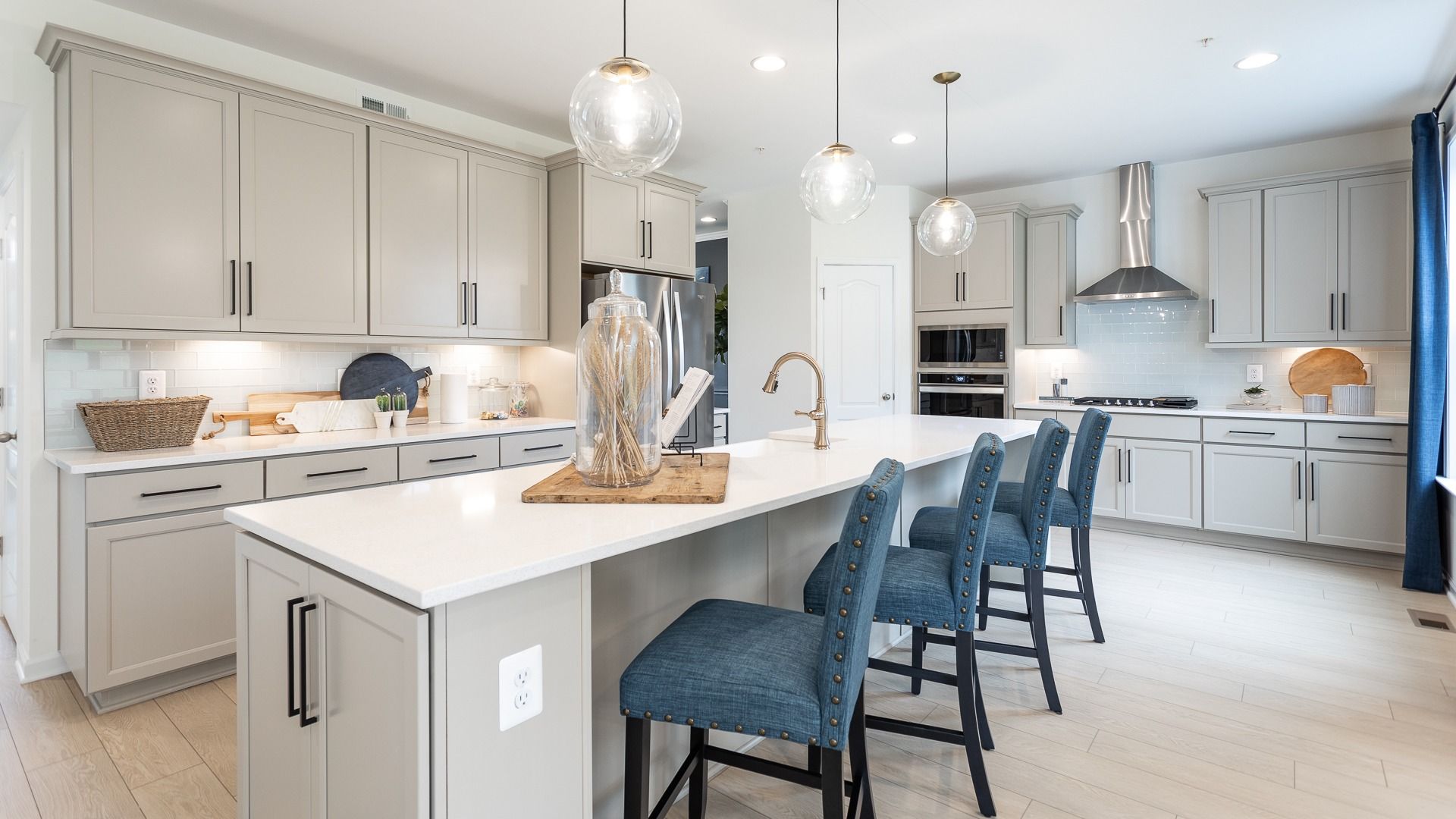 Sleek and spacious, the Oakdale II gourmet kitchen island invites culinary creativity with its elegant design.