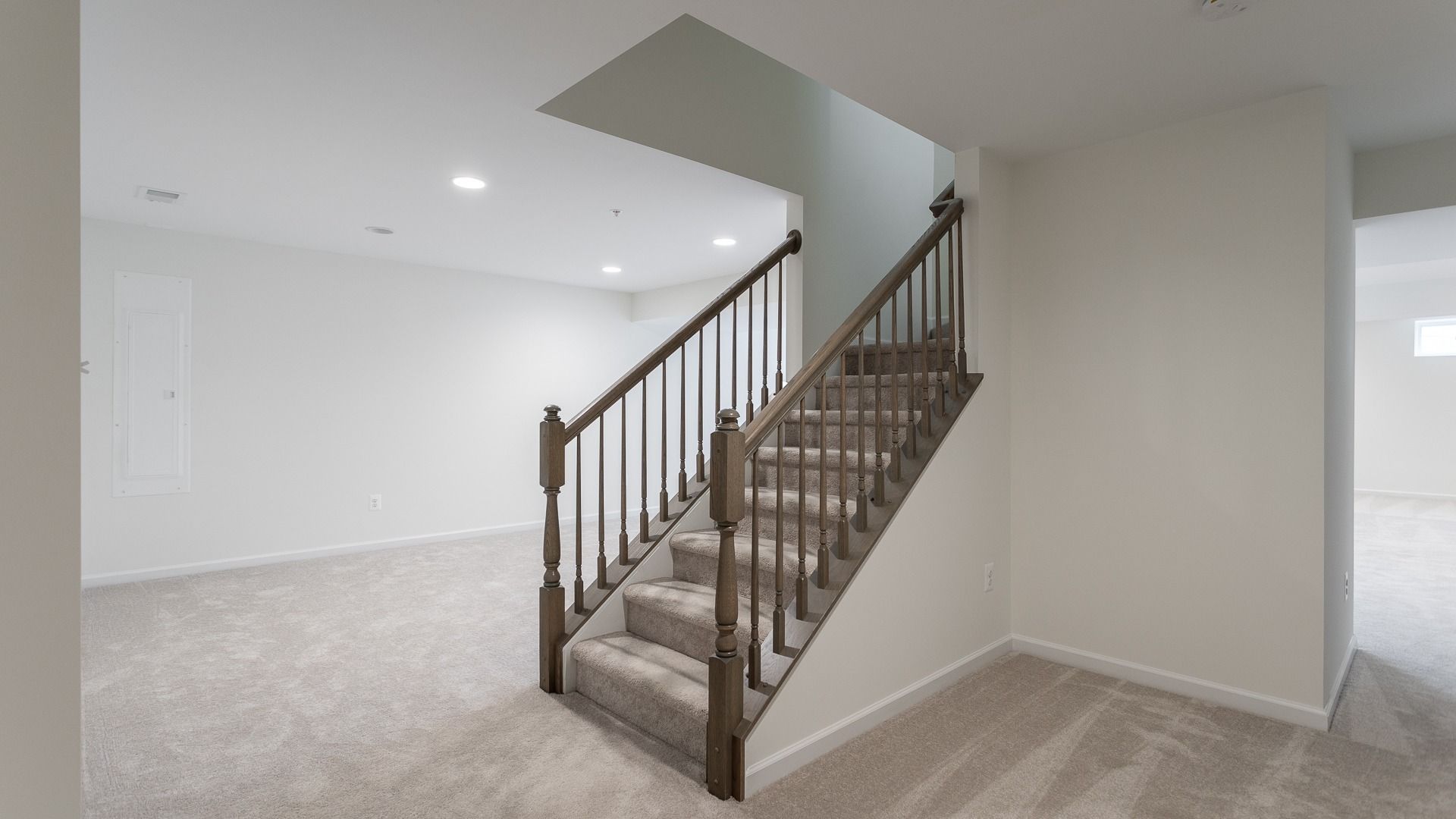 The versatile and spacious Oakdale II finished lower level, perfect for entertainment or relaxation.