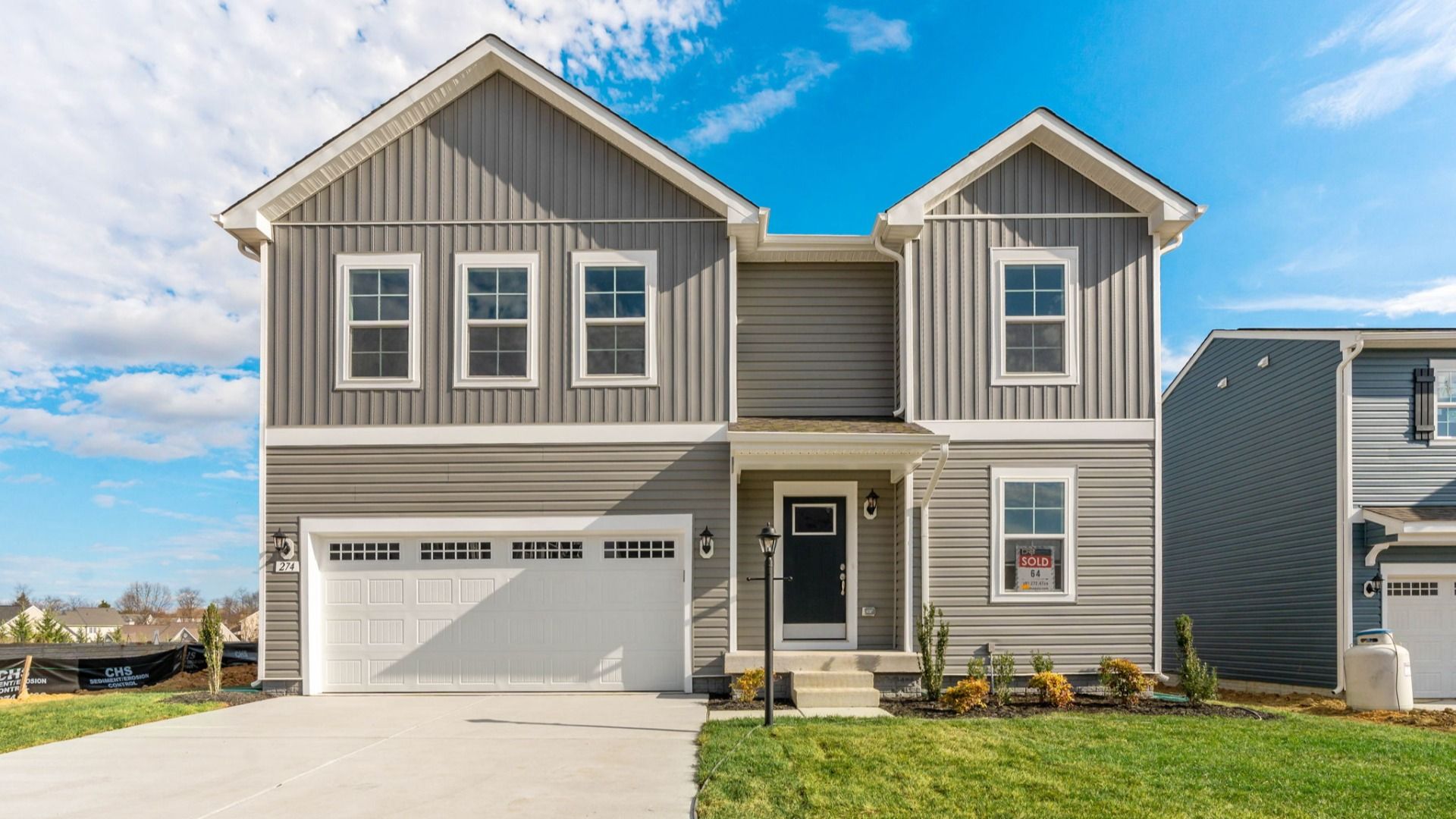 Front exterior view of the Carnegie floor plan at Prinland Heights, located in Hanover, Pennsylvania.