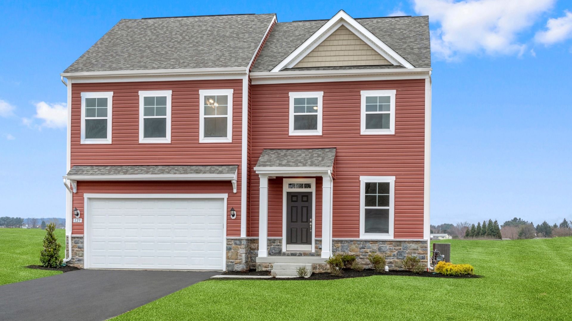 The Bridgeport II exterior features a clean design with appealing curb presence.