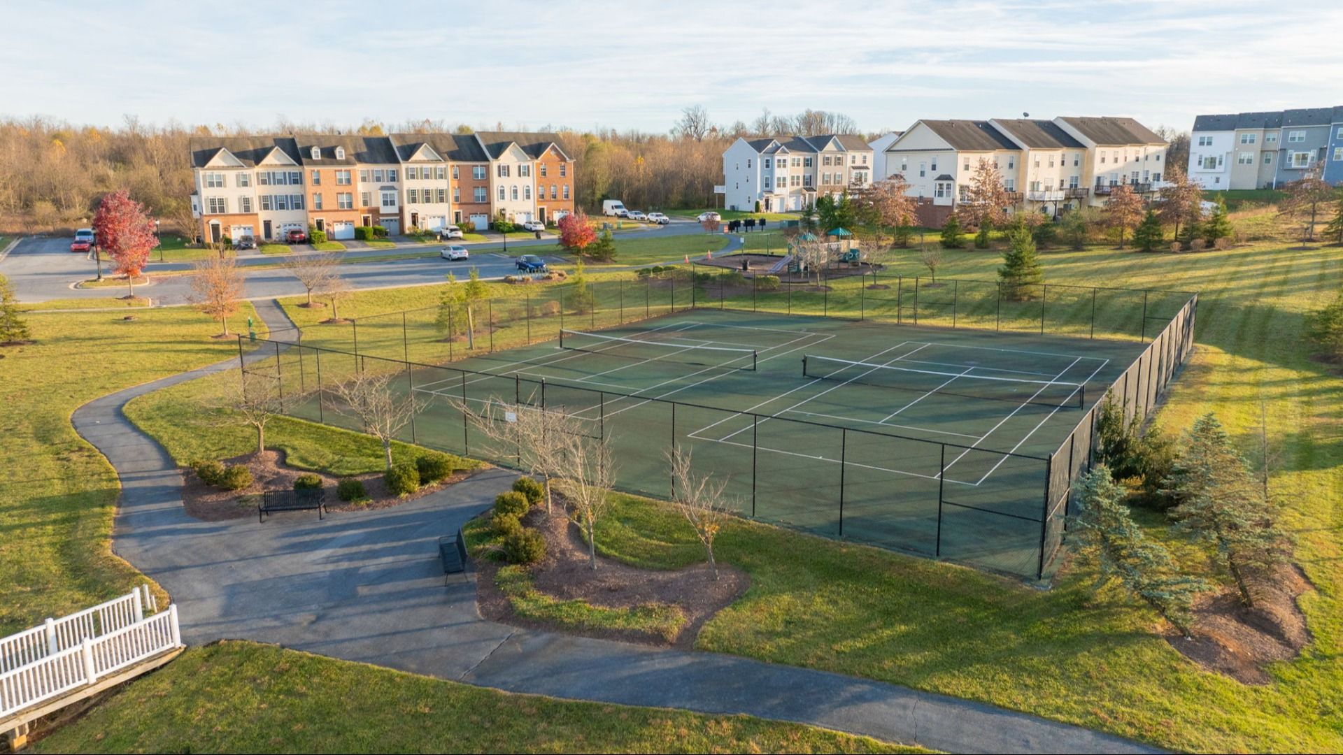 Enjoy the community tennis courts, connected by a scenic pathway for easy access and active play.