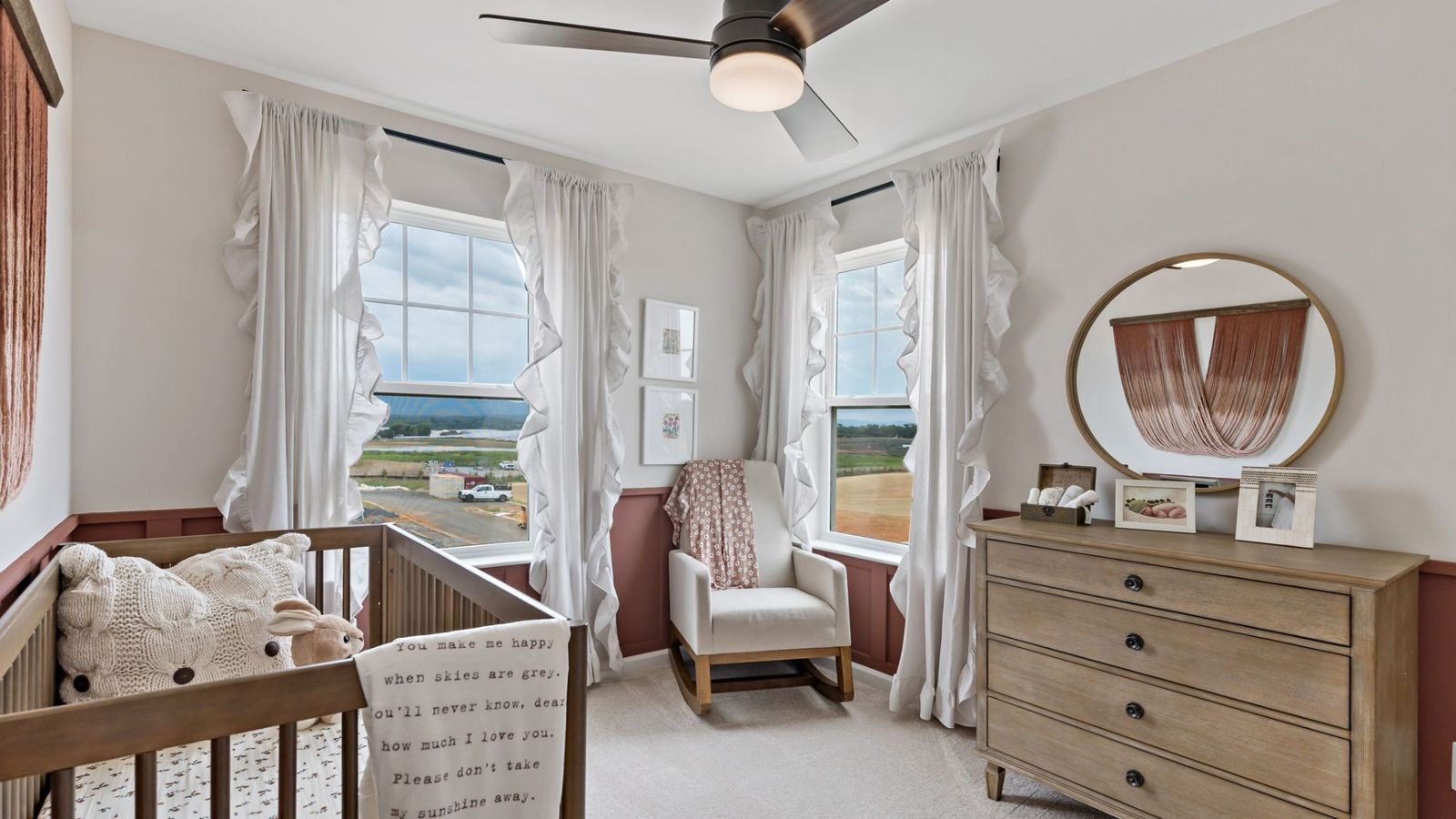 The second bedroom in the York II can be set up as a nursery, offering a family-friendly space.