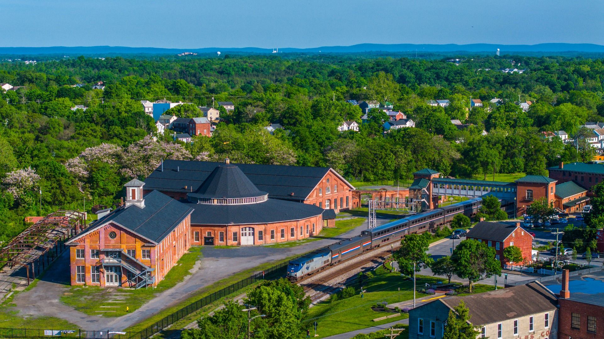 Enjoy seasonal events at the roundhouse and daily commuter train access at the Martinsburg (MRB) train station.