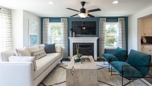 York II Family Room with Fireplace