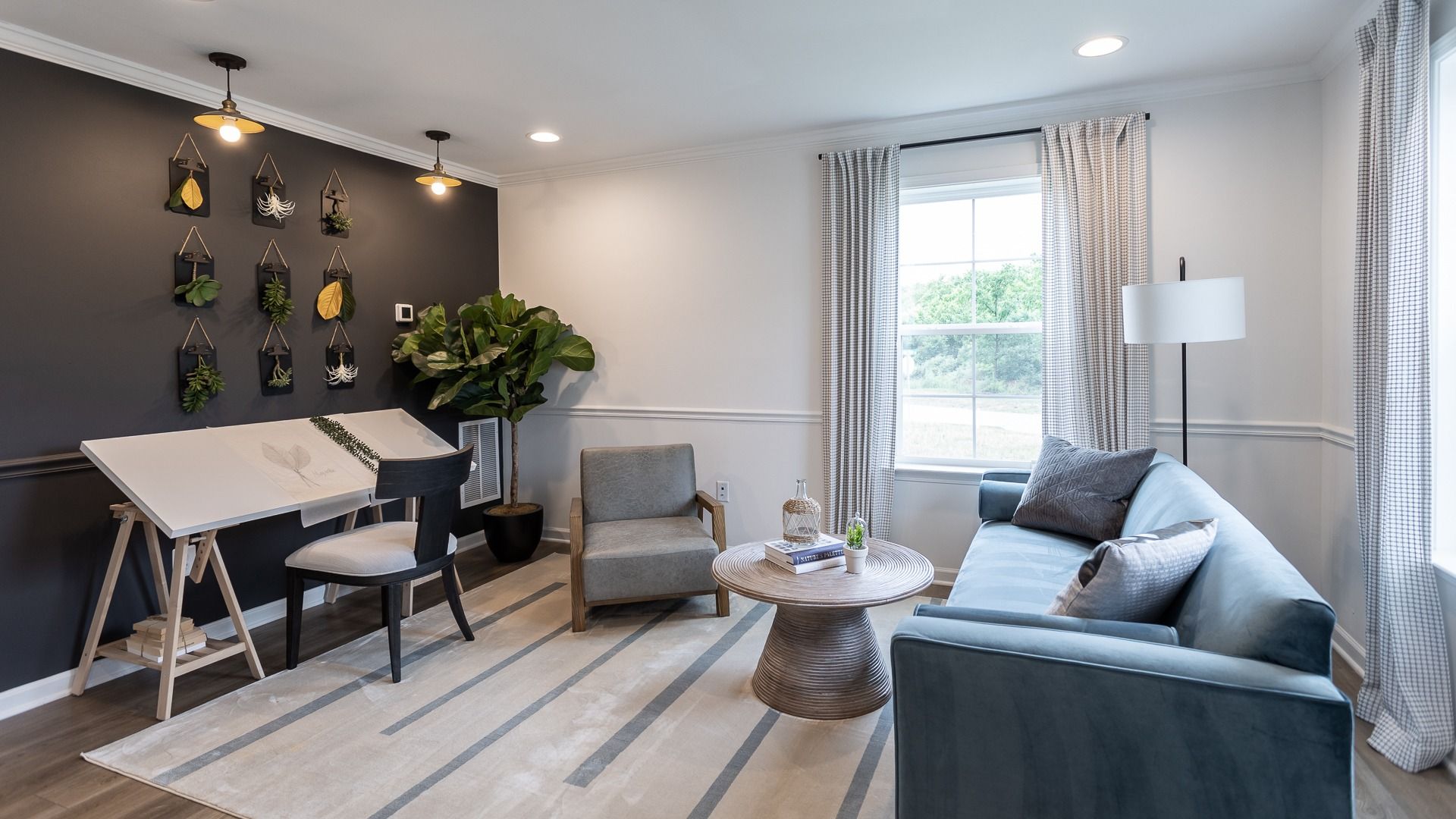 Get creative in the Carnegie II study, a space perfect for work, hobbies, or personal projects.