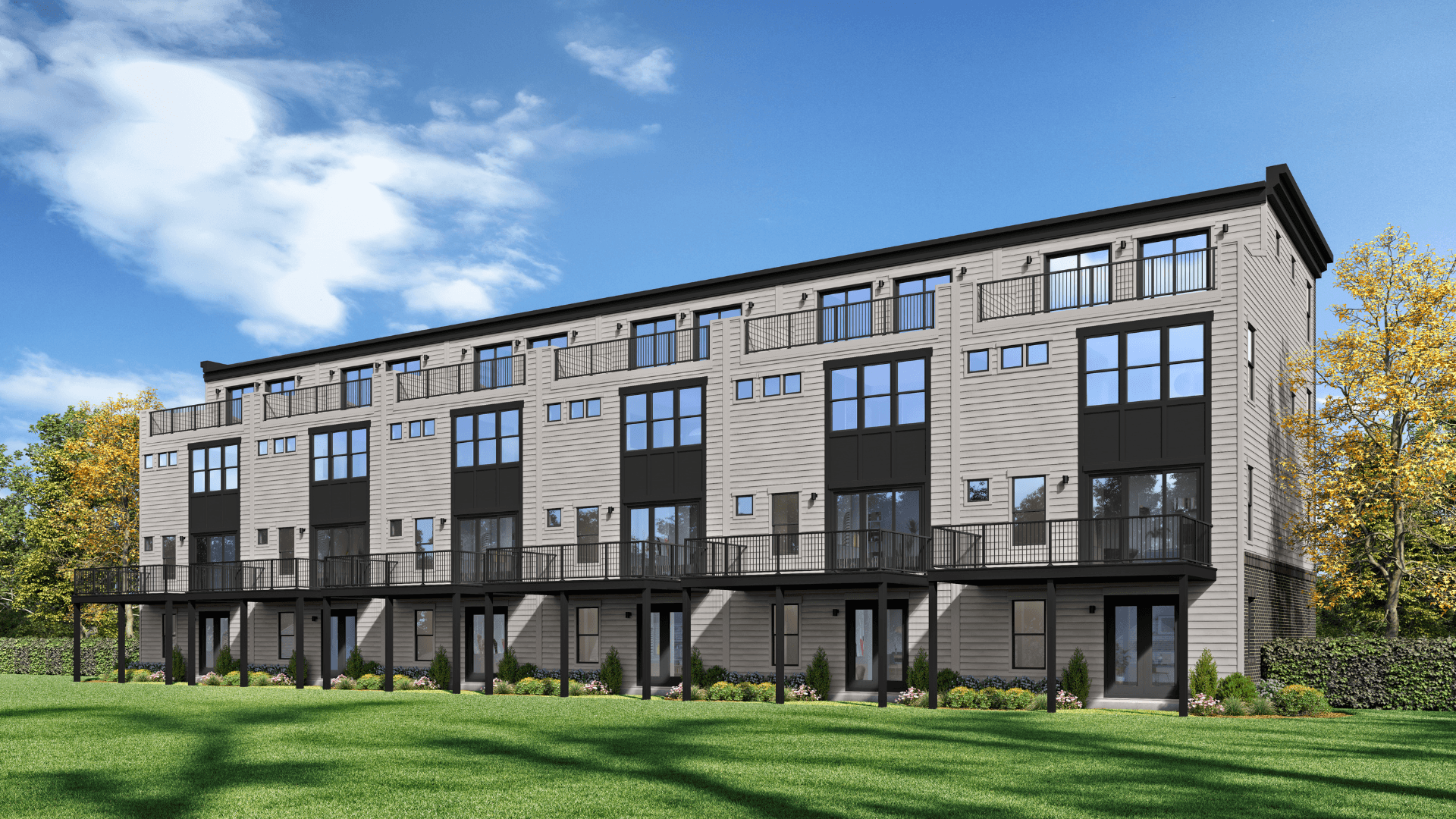Waterford Townhome Rear Exterior at Locke Landing
