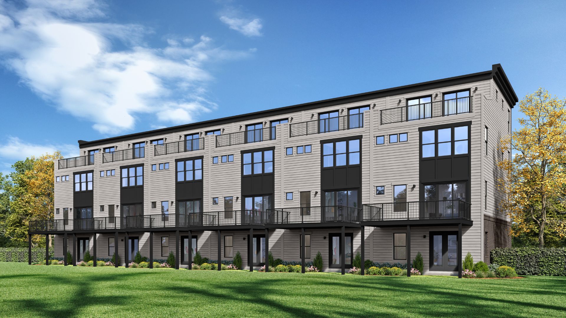Waterford Townhome Rear Exterior at Locke Landing