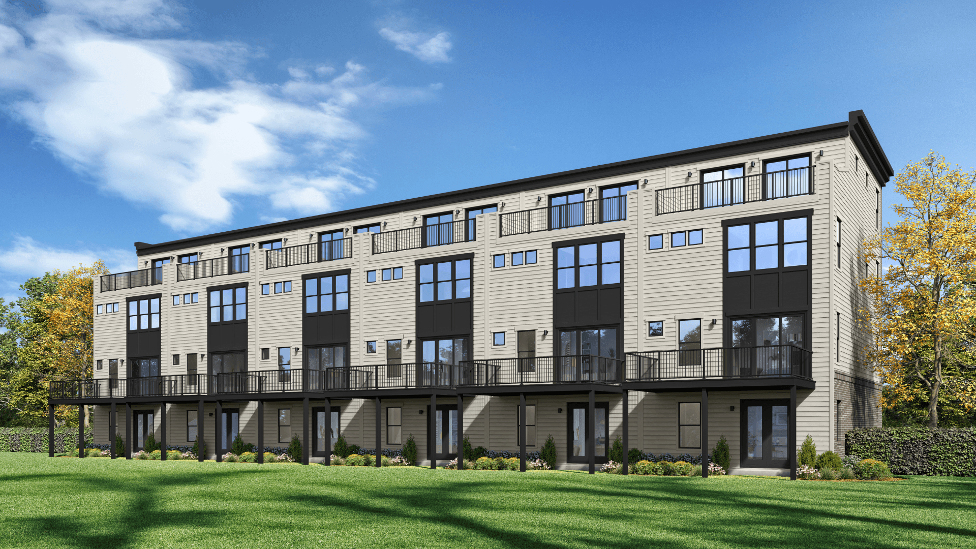 Waterford Townhomes Rear Exterior at Locke Landing