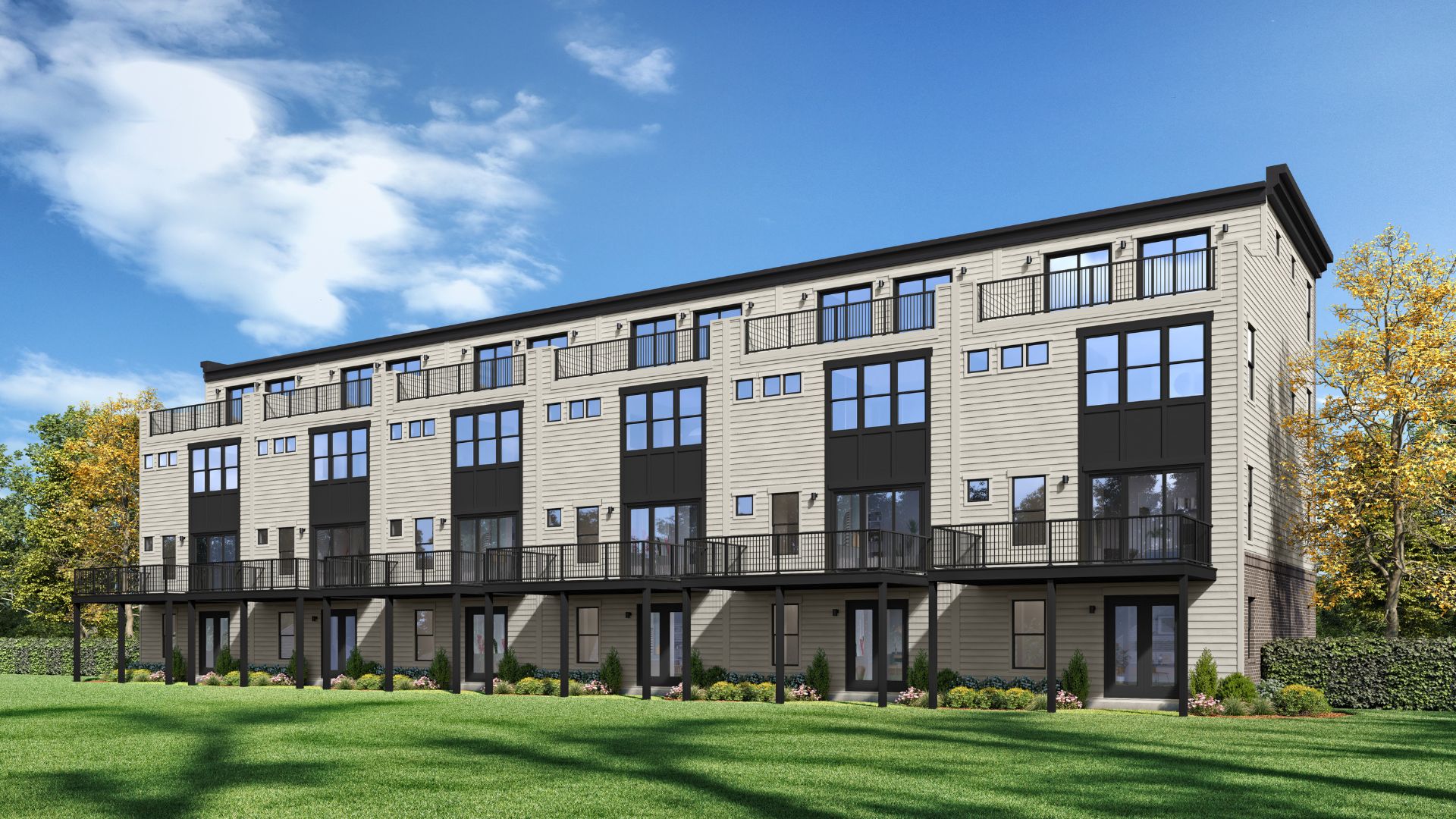 Waterford Townhomes Rear Exterior at Locke Landing