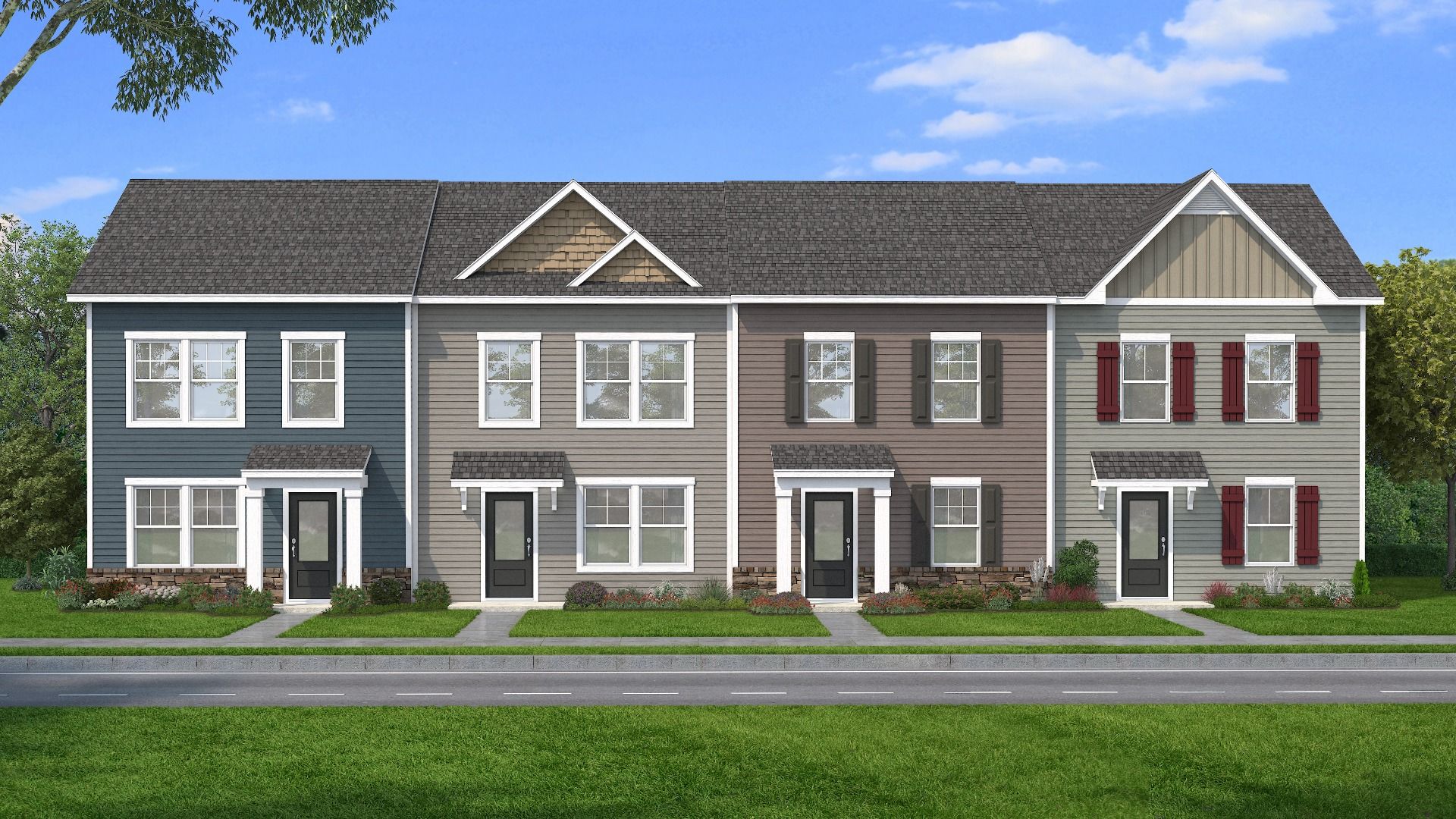 Exterior elevations 11-14 of the Madison II floor plan.