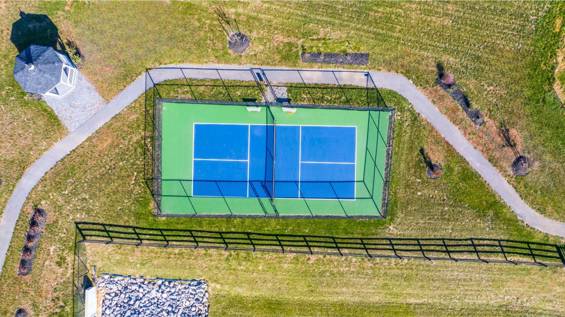Enjoy the community pickleball court, perfect for friendly matches and active fun.