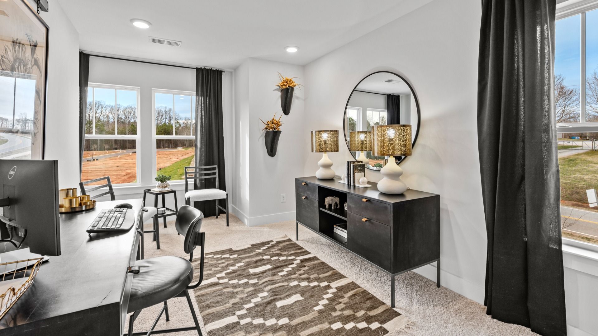 Accomplished study space featuring natural light and thoughtful design—perfect for working from home in Hendersonville, NC