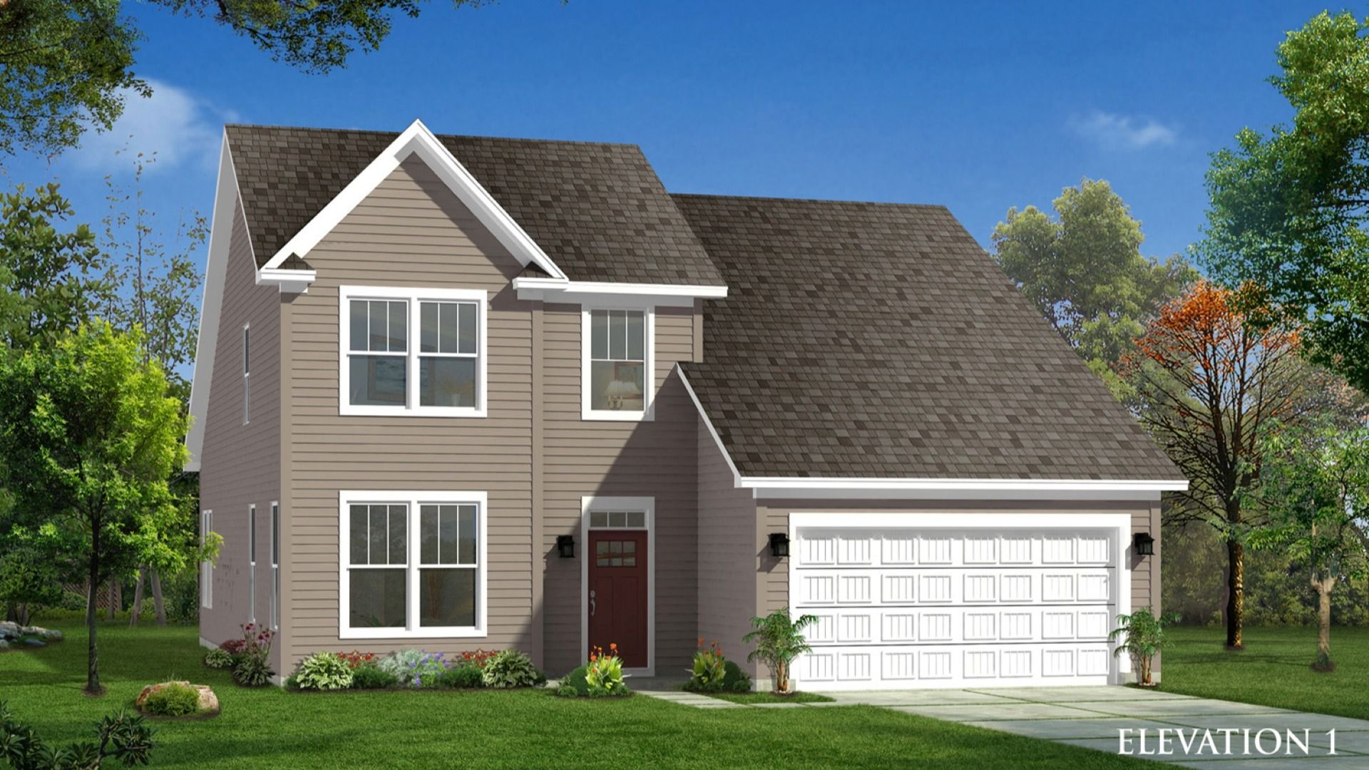 Rendering of elevation 1 of The Middleton Design by DRB Homes