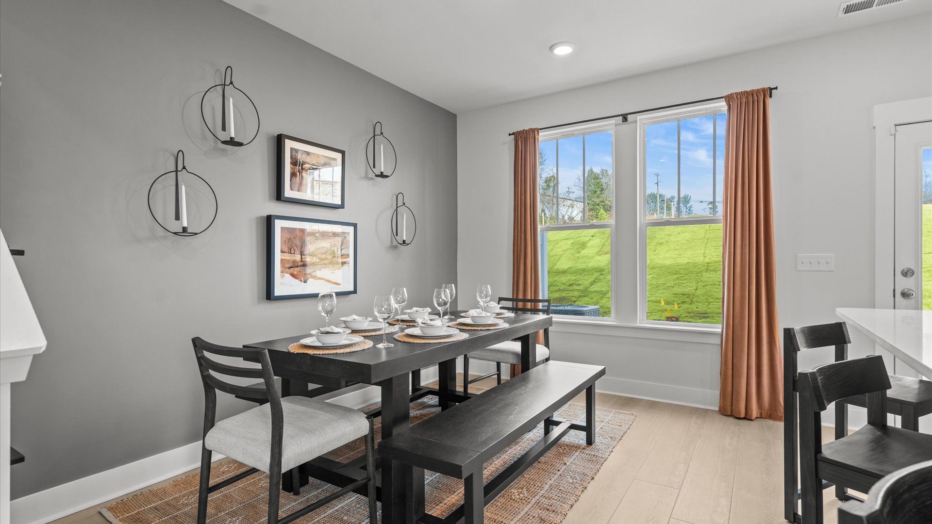 Memorable meals start in this exclusive dining space featuring elegant trim and natural light in Spartanburg, SC