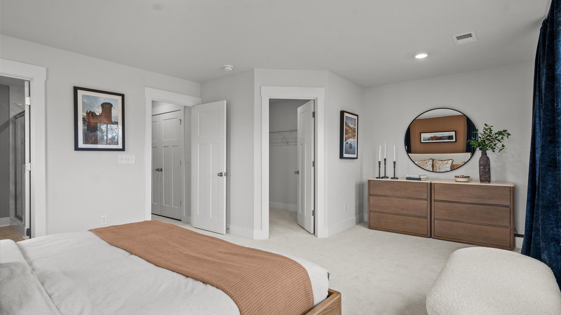 Highly skilled design shines in this elegant, restful primary suite in Spartanburg, SC