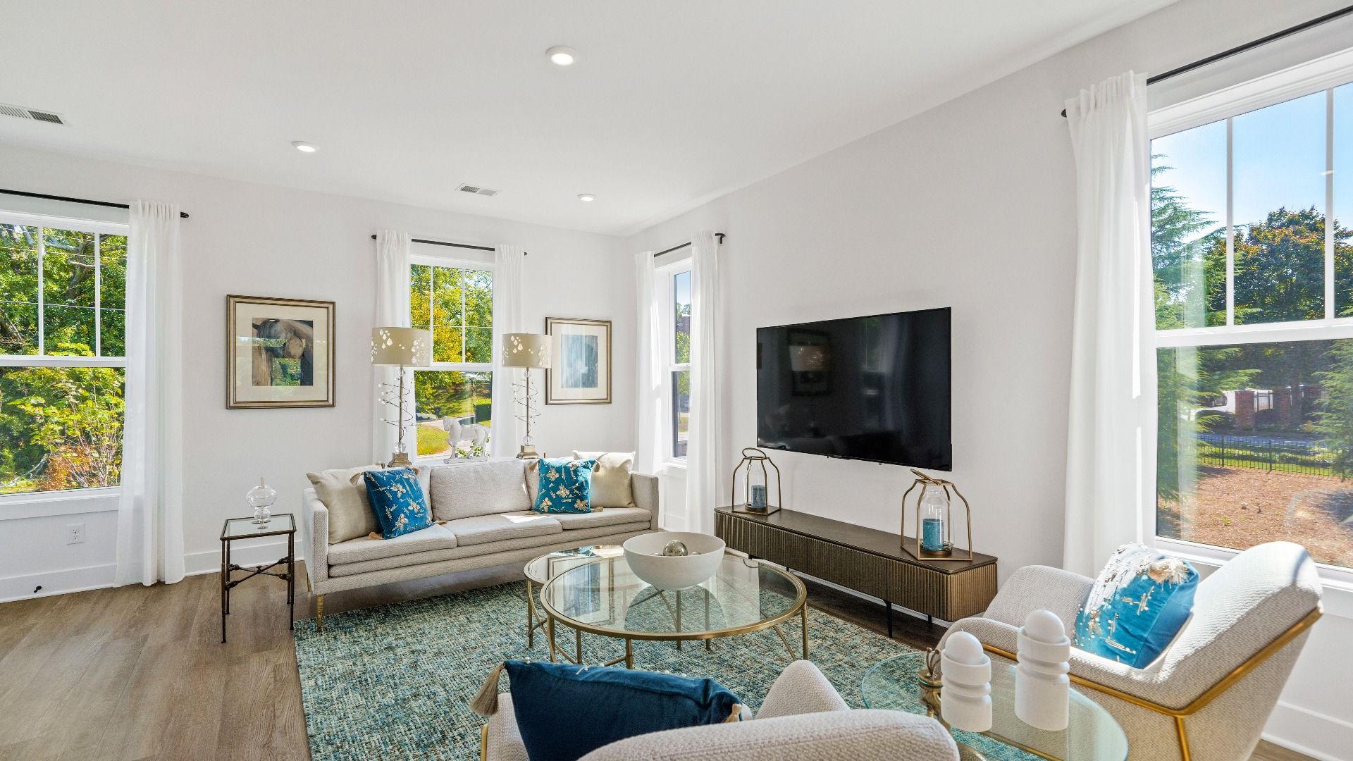 Notable family room designed with high standards—perfect for both everyday living and entertaining at Montgomery Chase