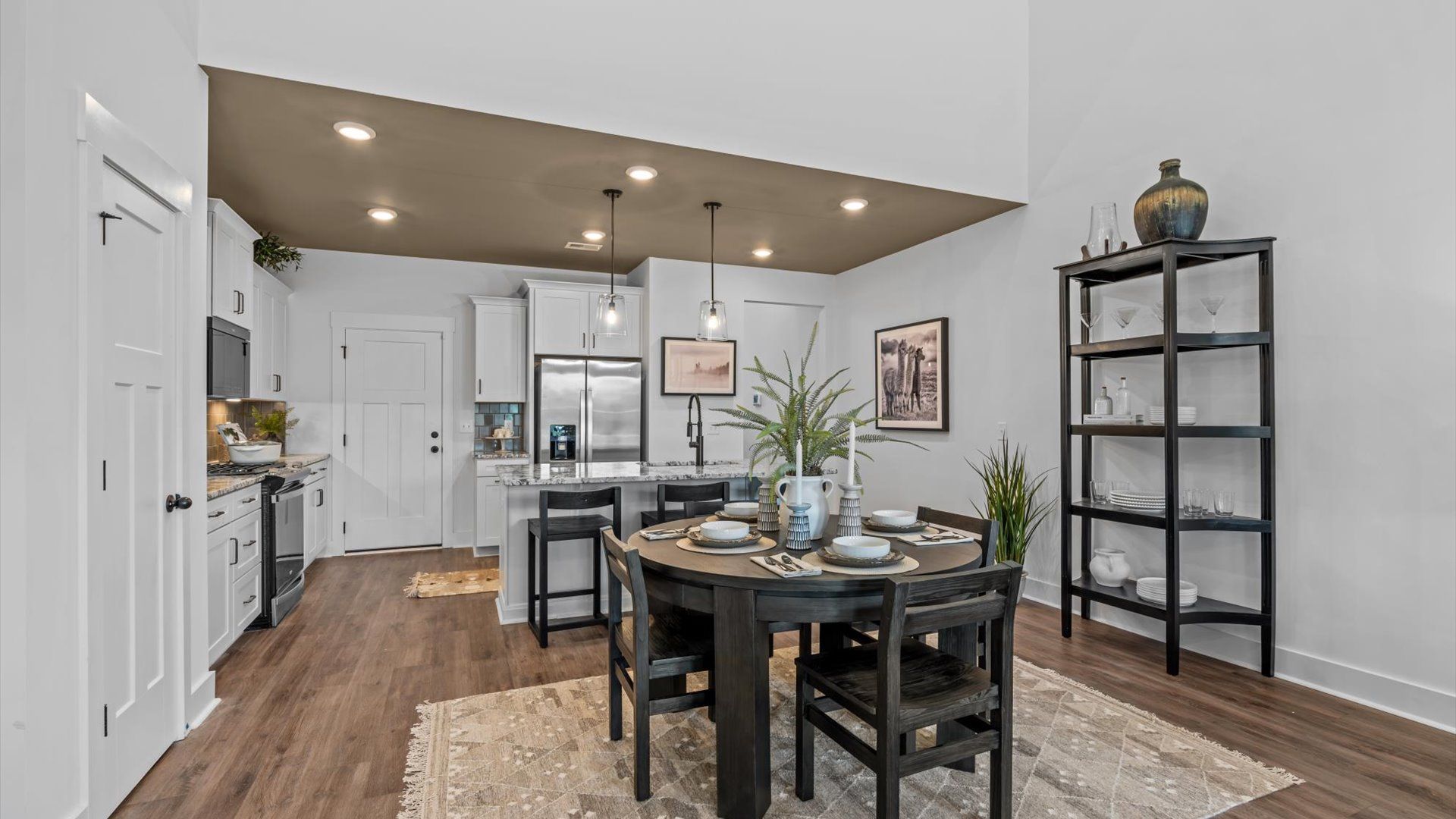 Eye-catching dining space with modern lighting and superior design near Downtown Greenville
