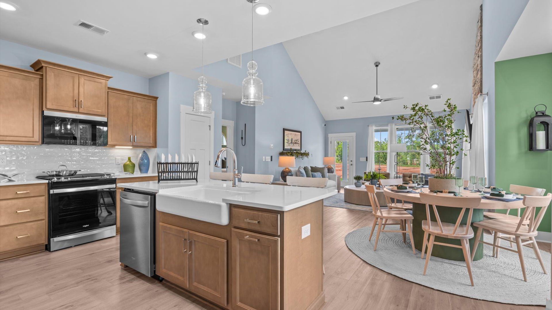 First-rate kitchen with a smaller island and superior cabinetry in a thoughtfully designed space in Fountain Inn, SC