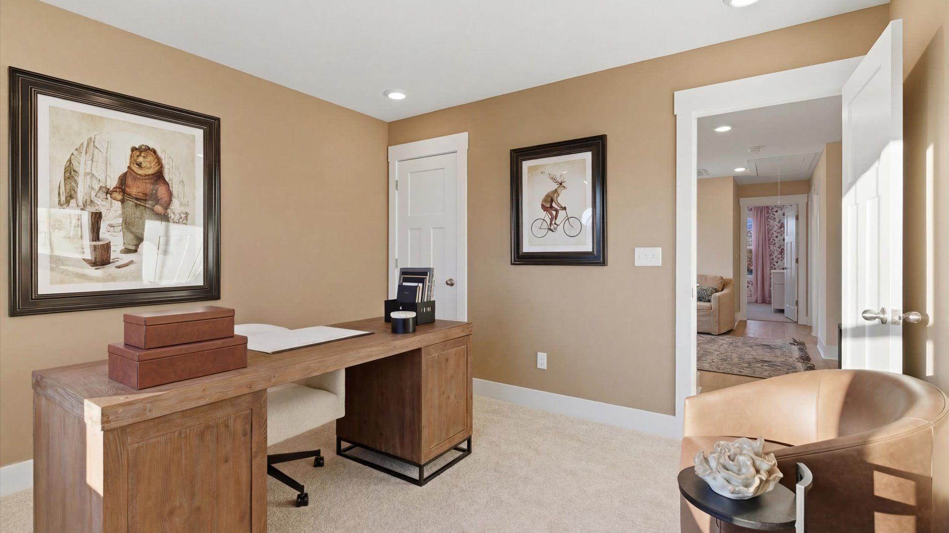 Superior craftsmanship meets practical luxury in this accomplished home office located in Greenville, SC