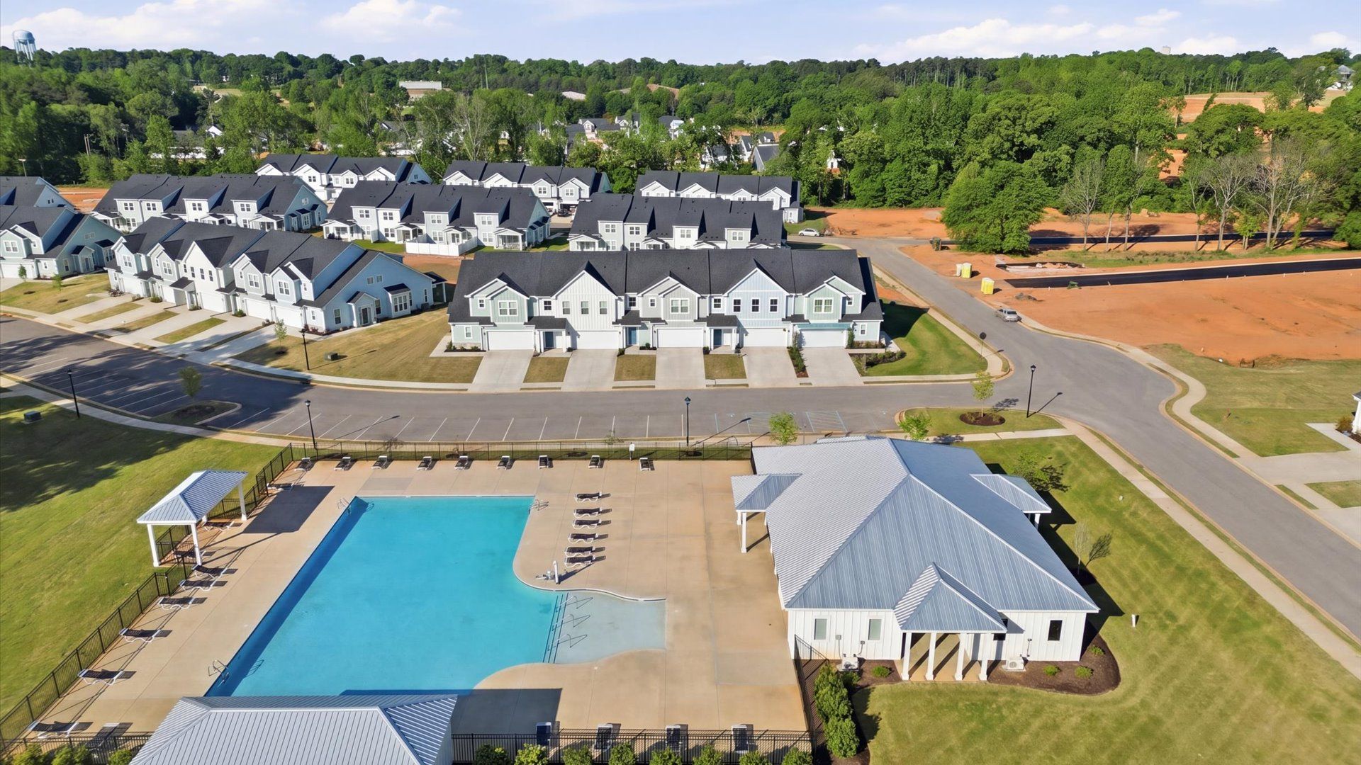 Amenity center at Village at Midway with pool and cabana areas in Anderson, SC minutes from Hwy 81, and Anderson University